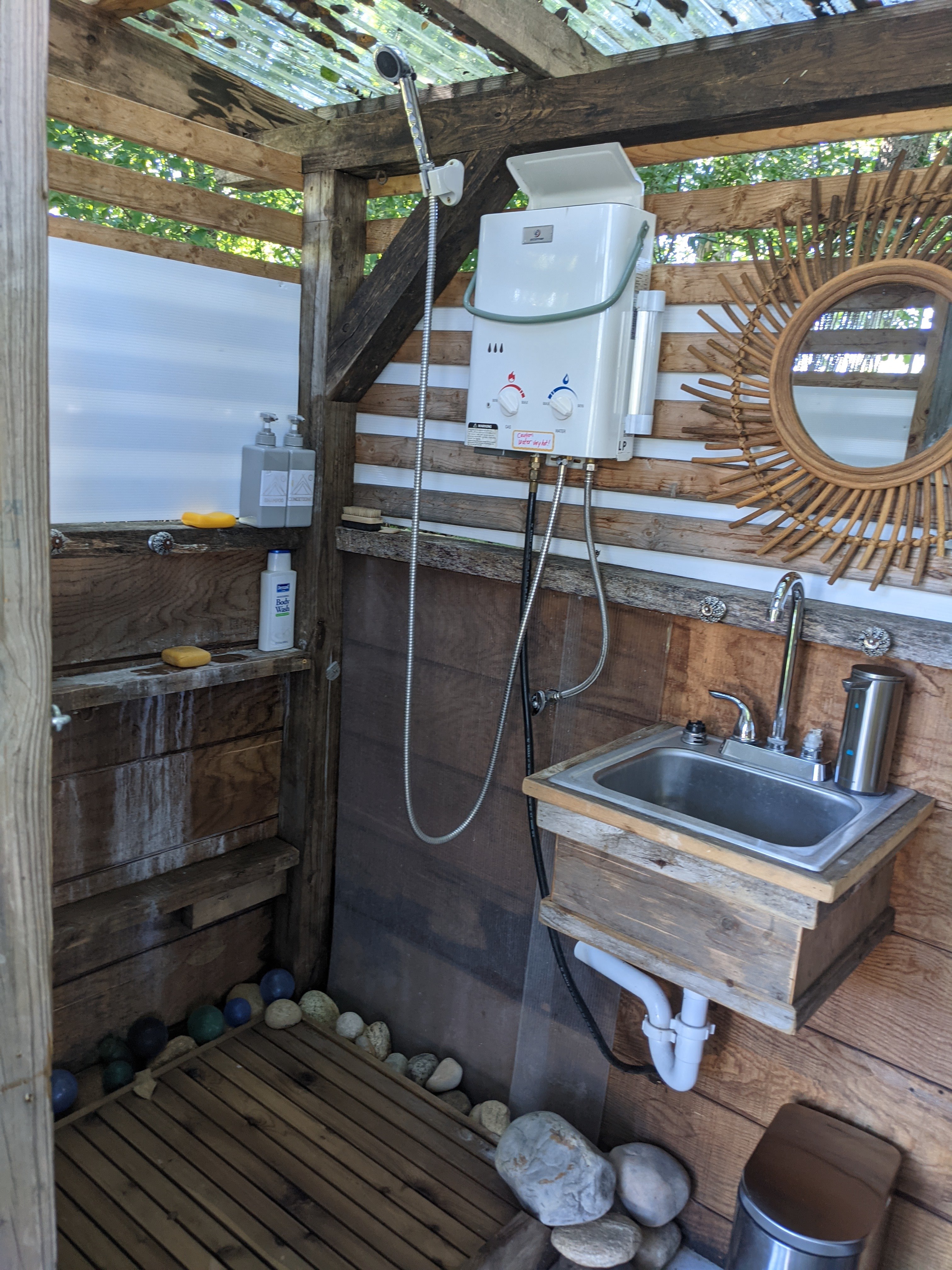 Shower facility inside