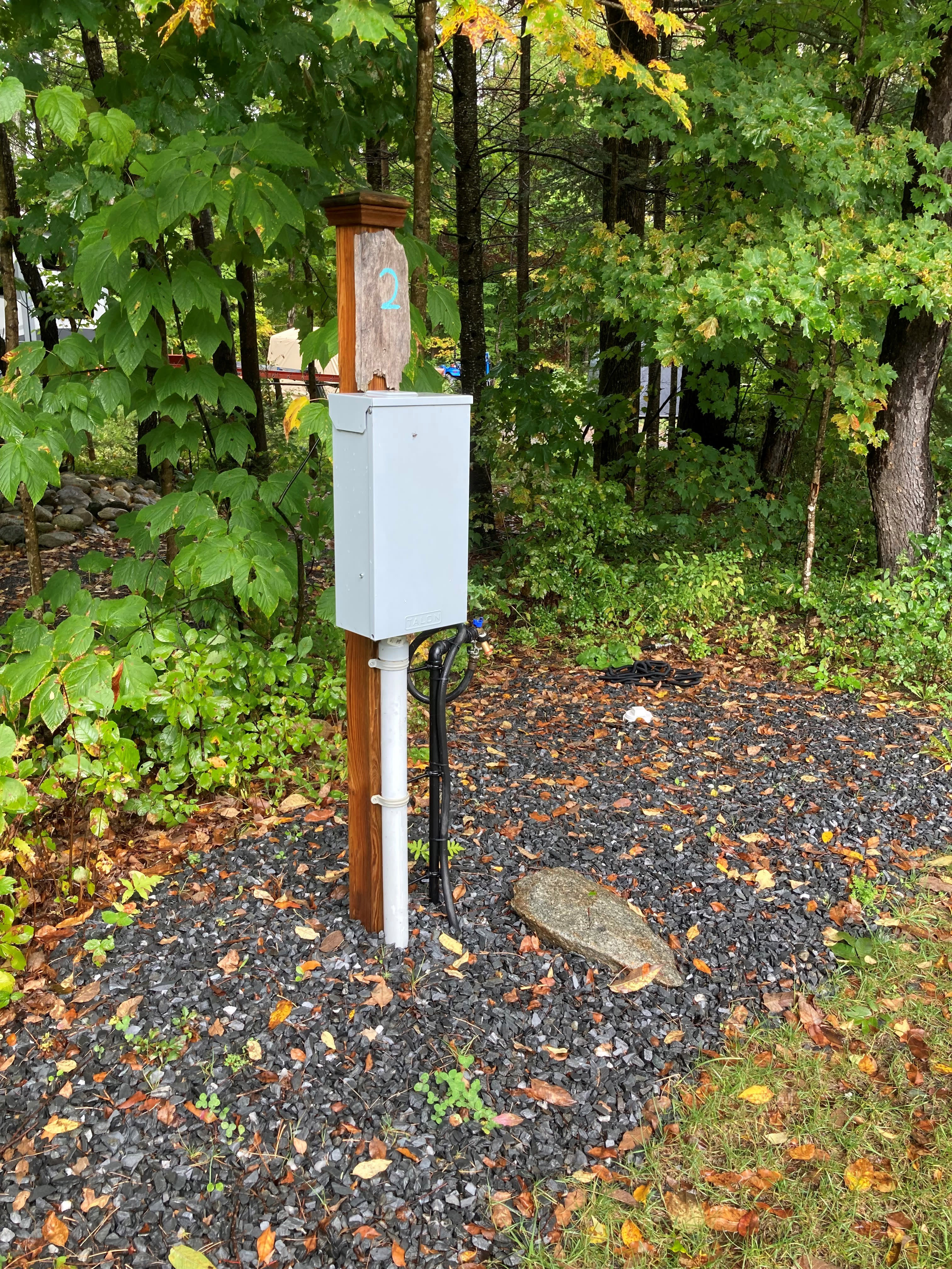 Water, electric, sewer connections at Site 2.