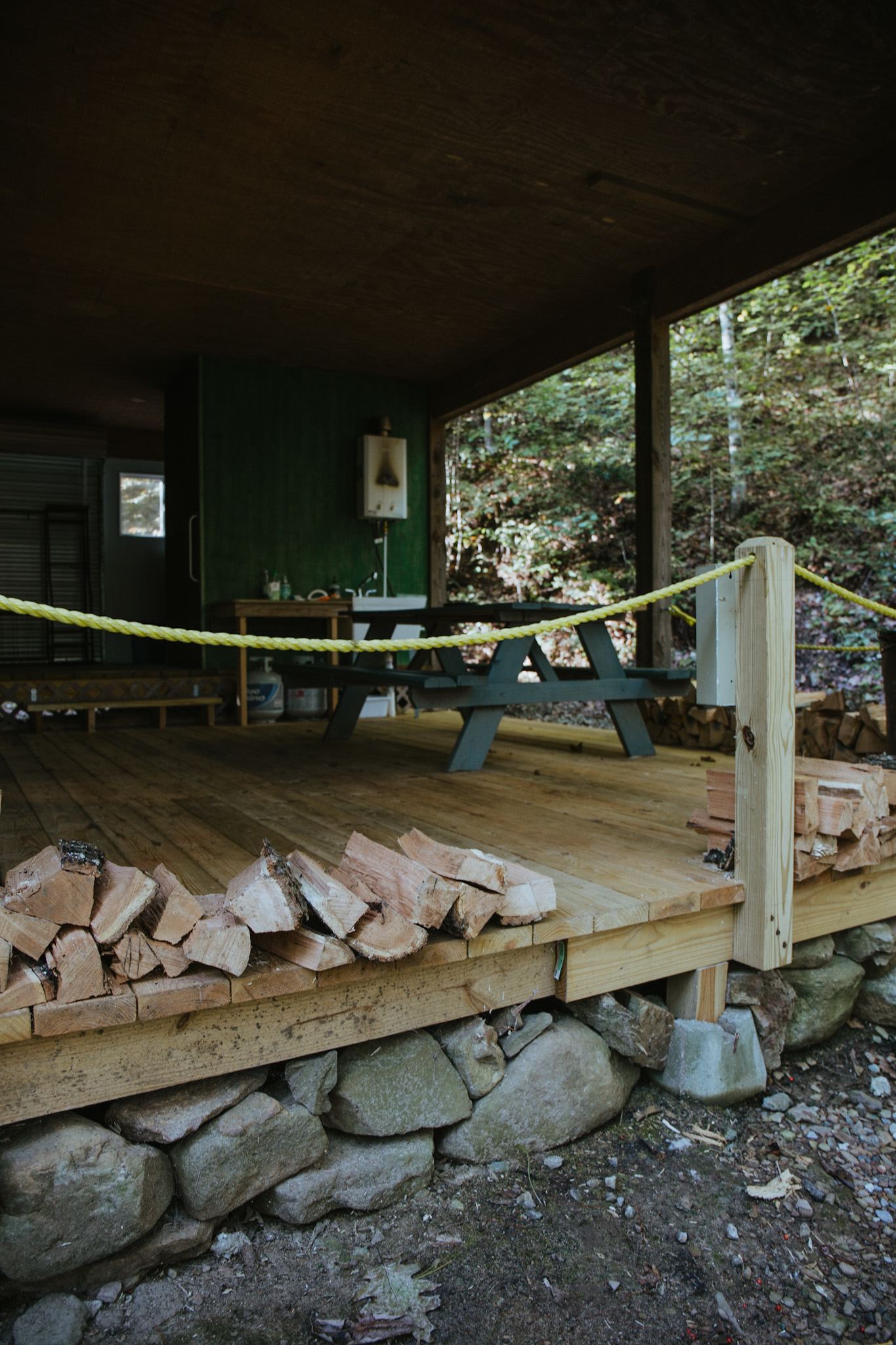 Firewood and a place to chow down. 