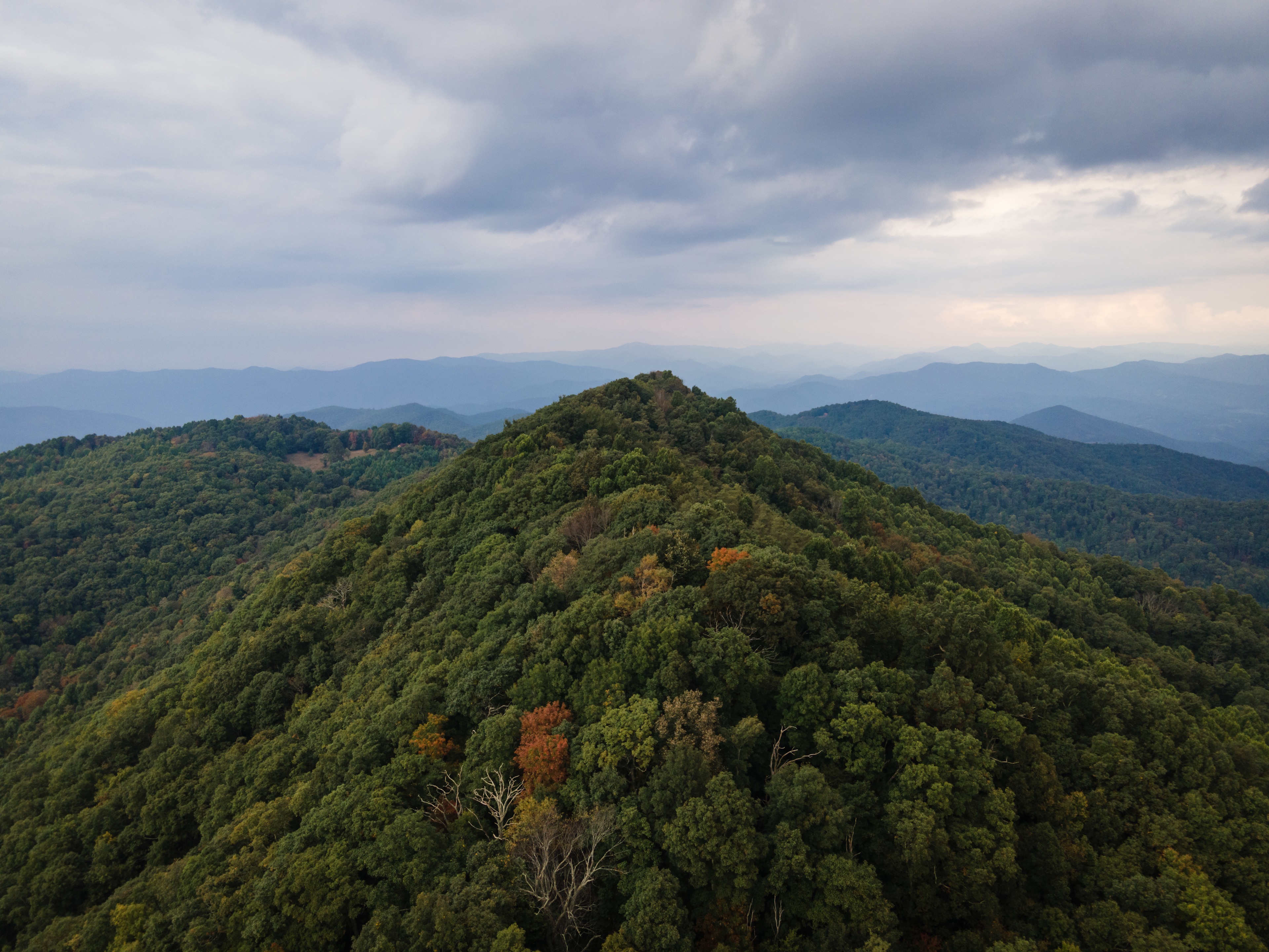  Aerial view of the top of Spring Creek Mountain, taken above Troublesome Gap.