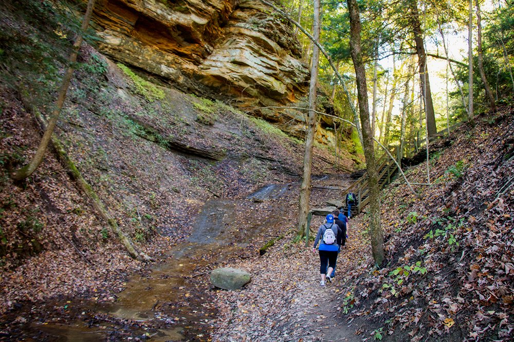 Hiking in October at Shades State Park.