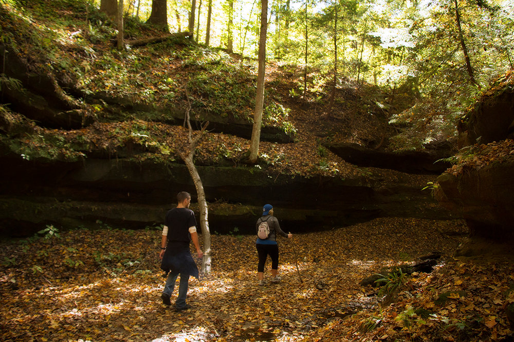Hiking in October at Shades State Park.