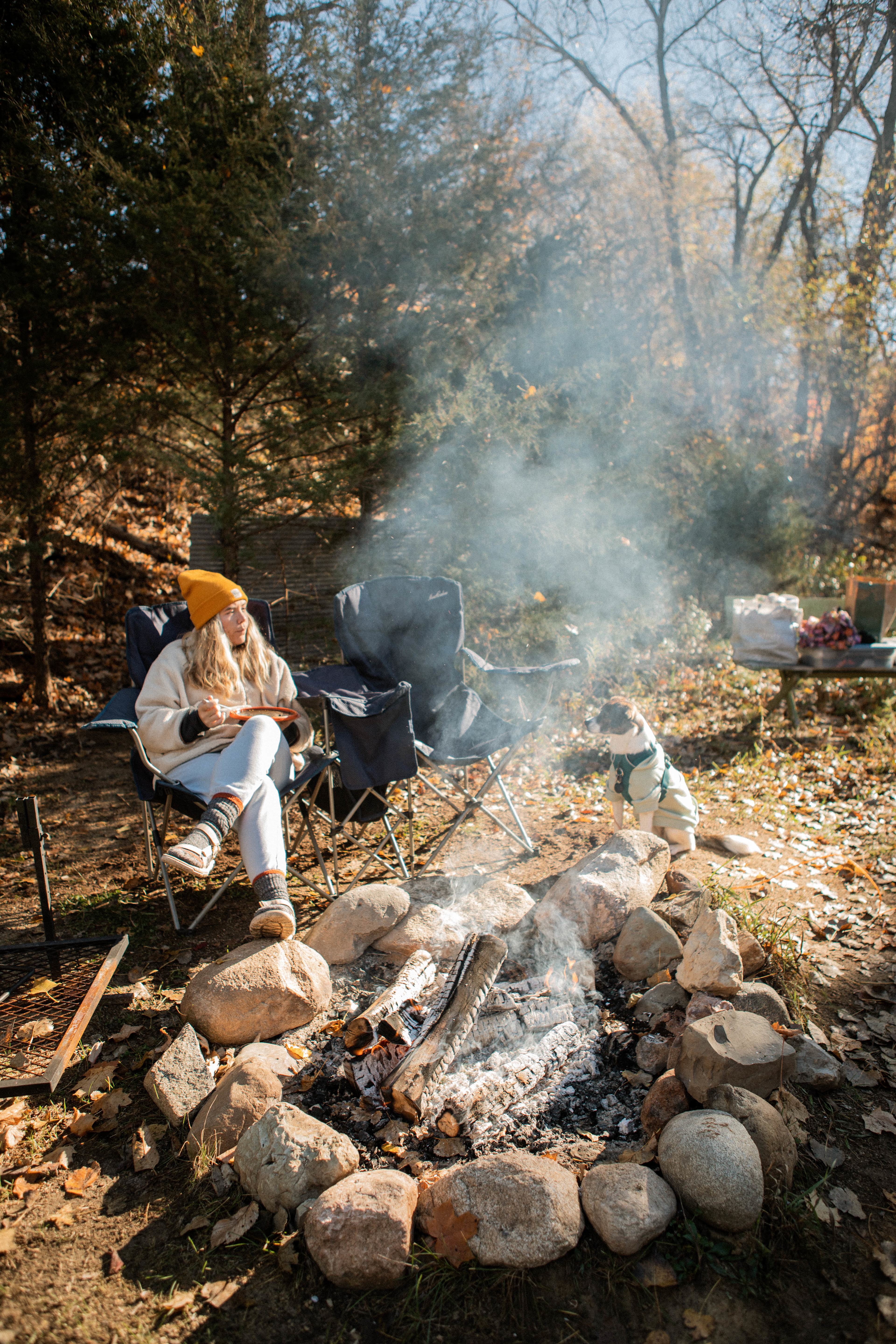 Enjoying the campground! Beautiful fire ring. 