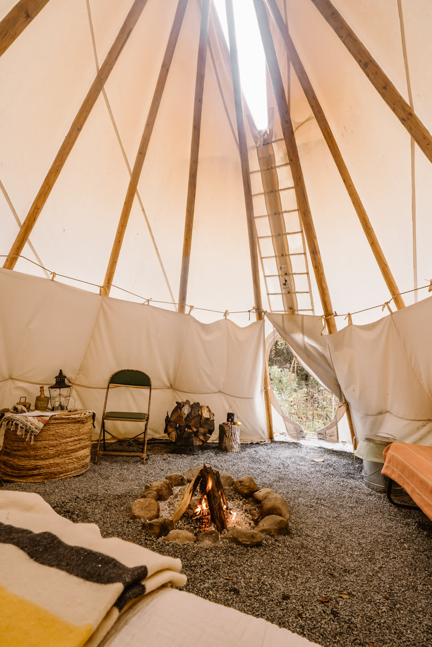 The tipi is large and has a ton of space inside. 