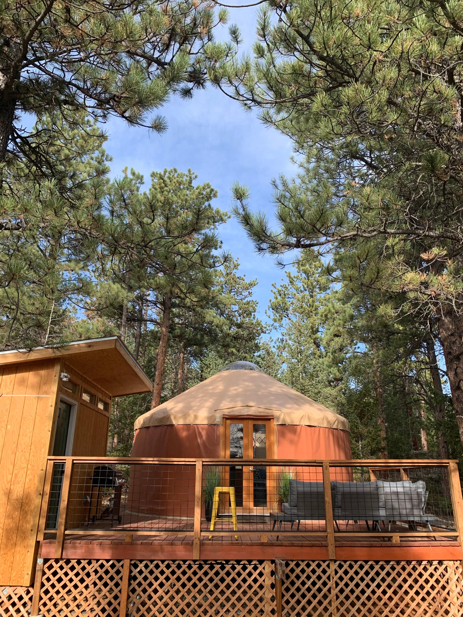Yurt and bathhouse