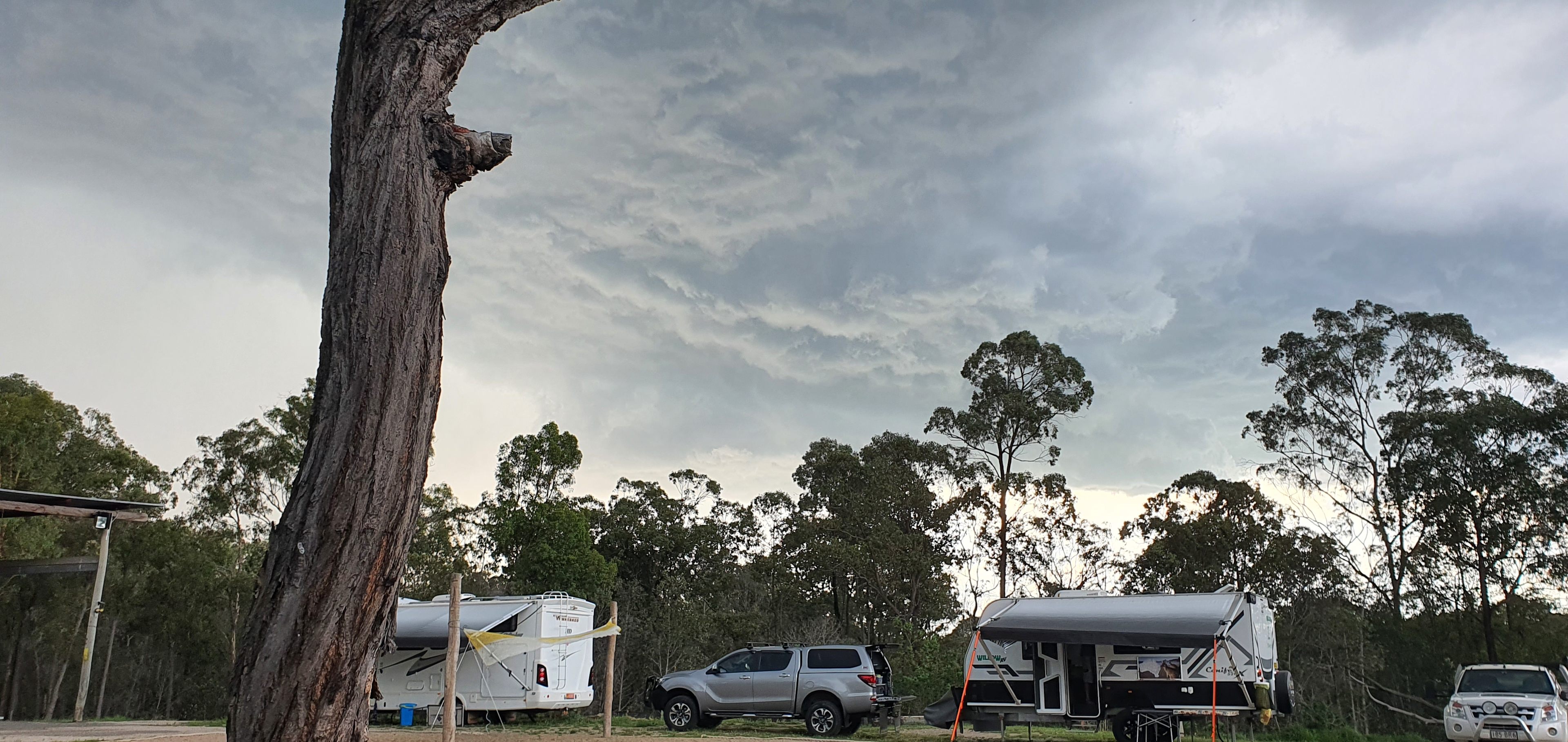 The sky before the first lot of rain came through. It cooled down fast after a hot day