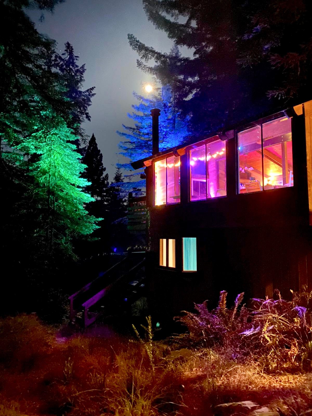 Cabin at night