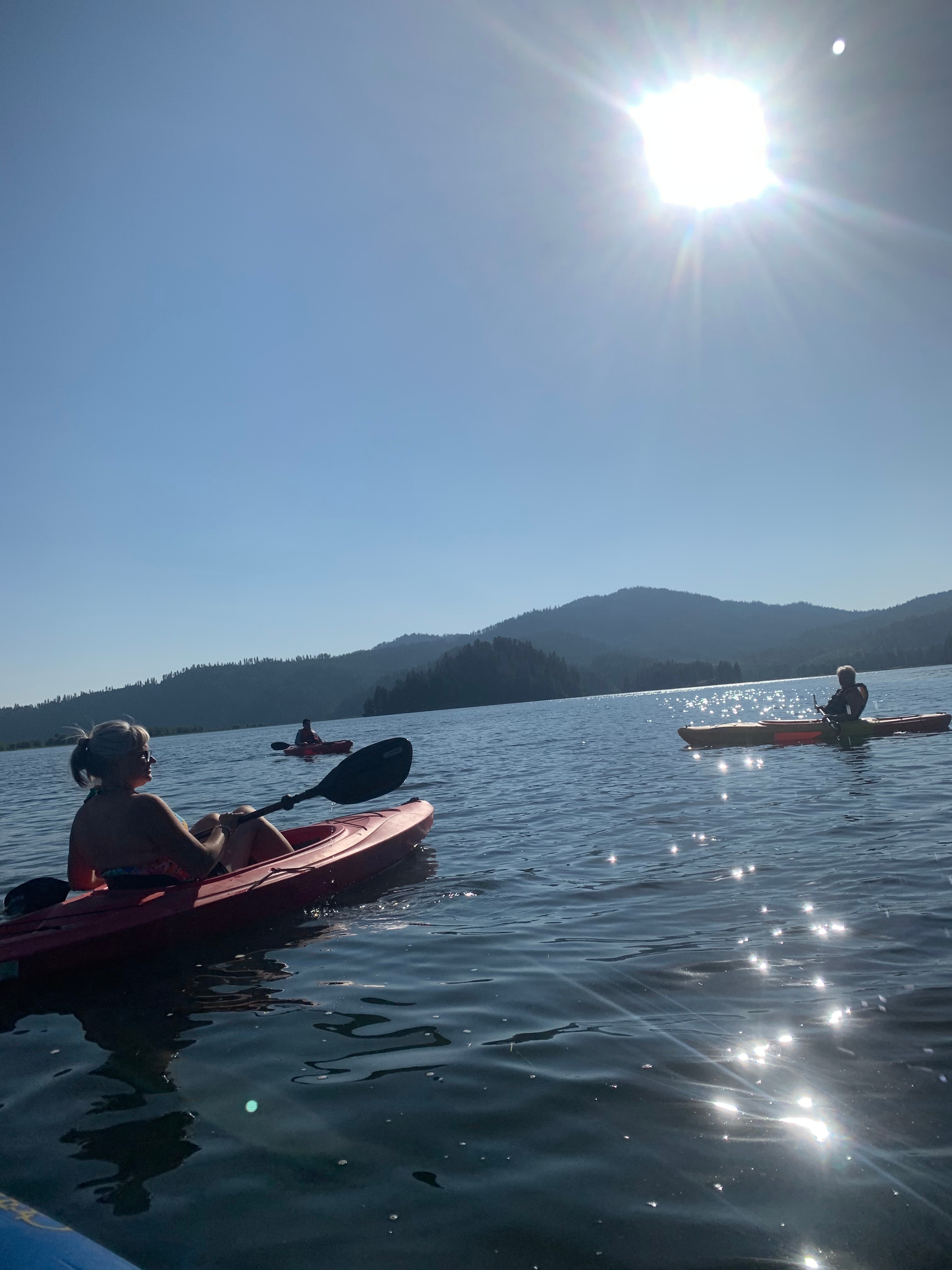 Kayaking on Killarney Lake. Access from the docks at the lake, or kayak downstream on the river and through the channel into the lake. Check out Popcorn Island if you go to the north side of the lake. 