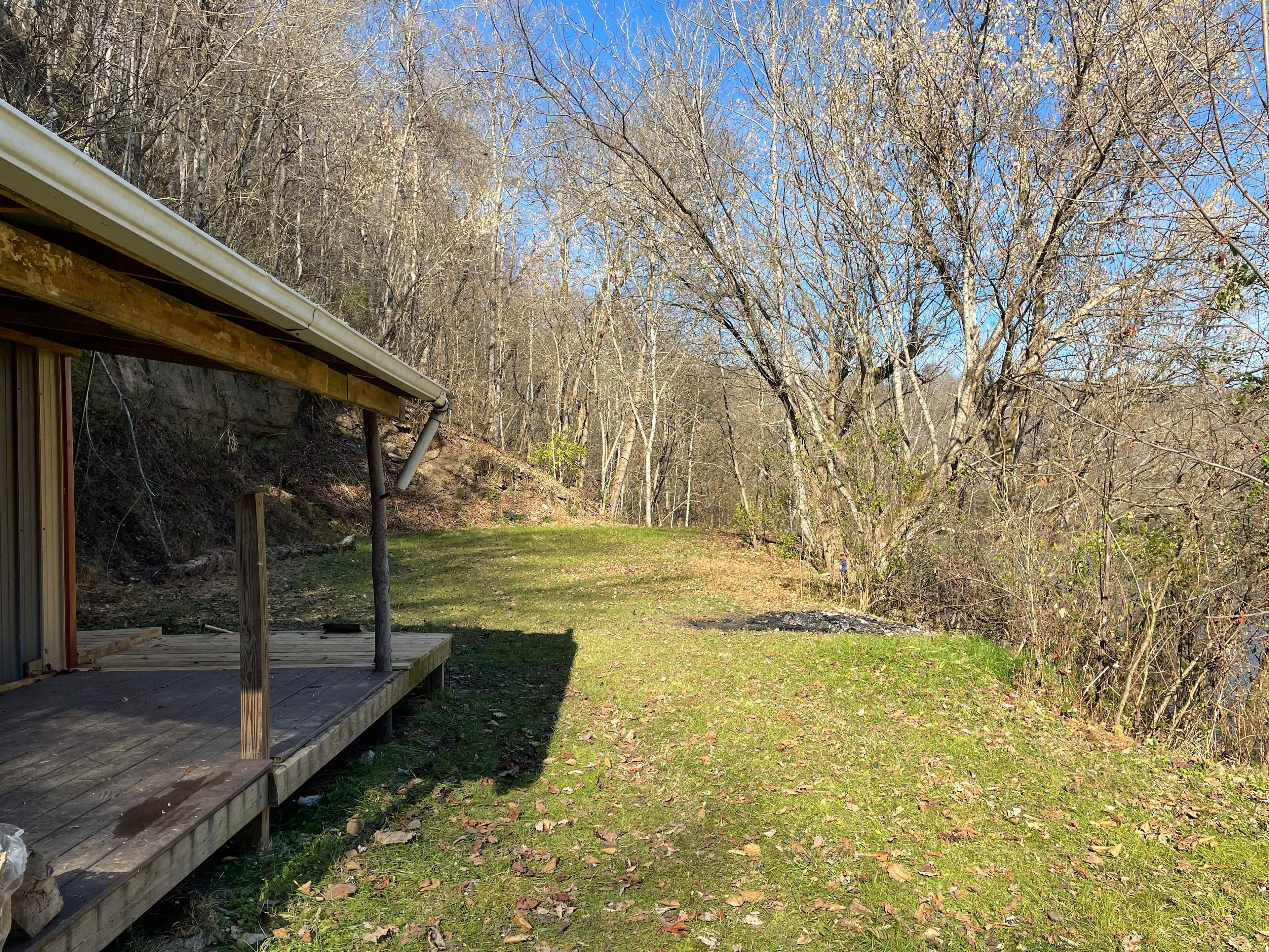 This is a shed you can access while you're camping if the weather gets bad or if you want to use a microwave.