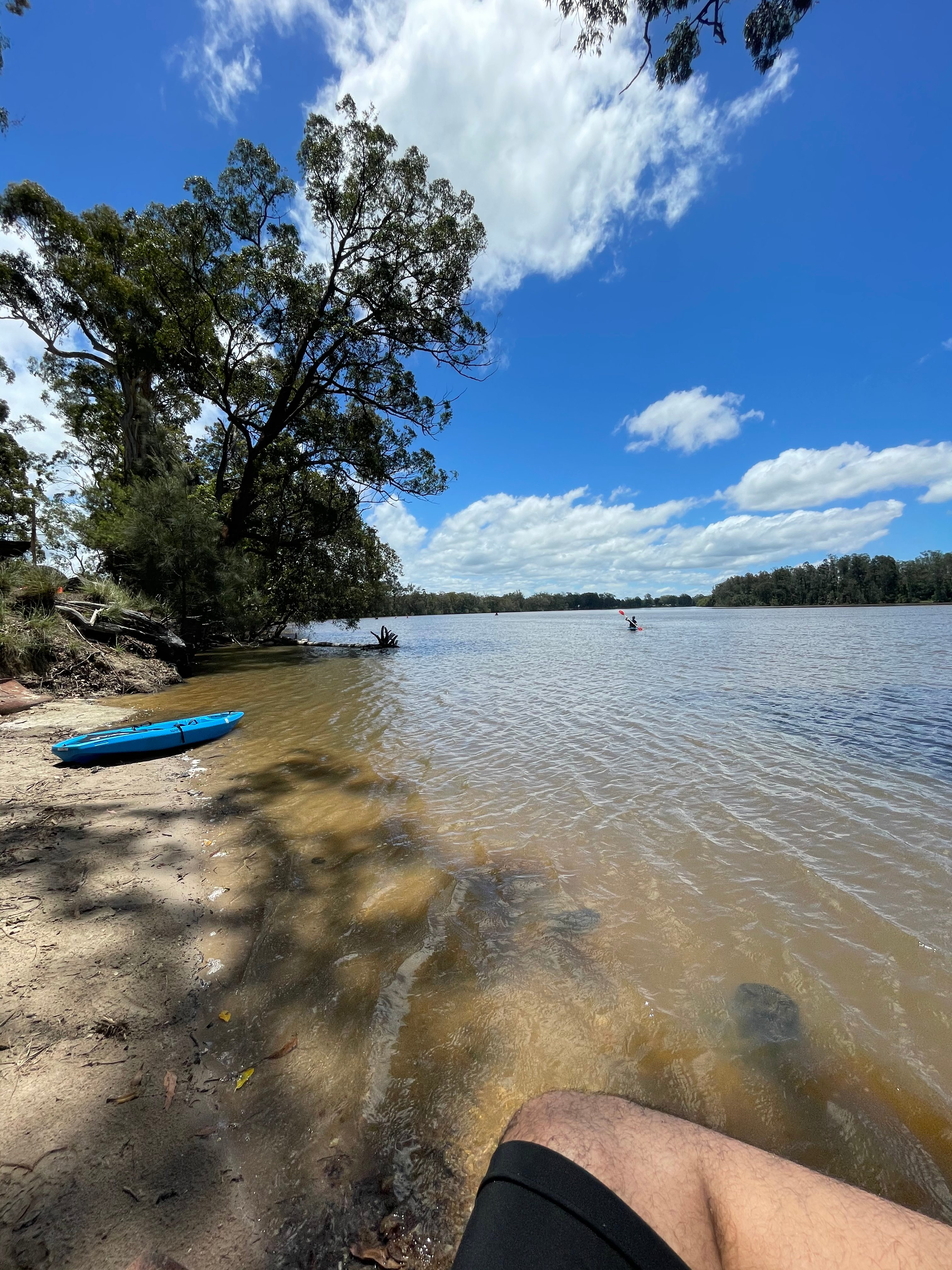 This is a river in front of the campsite.
