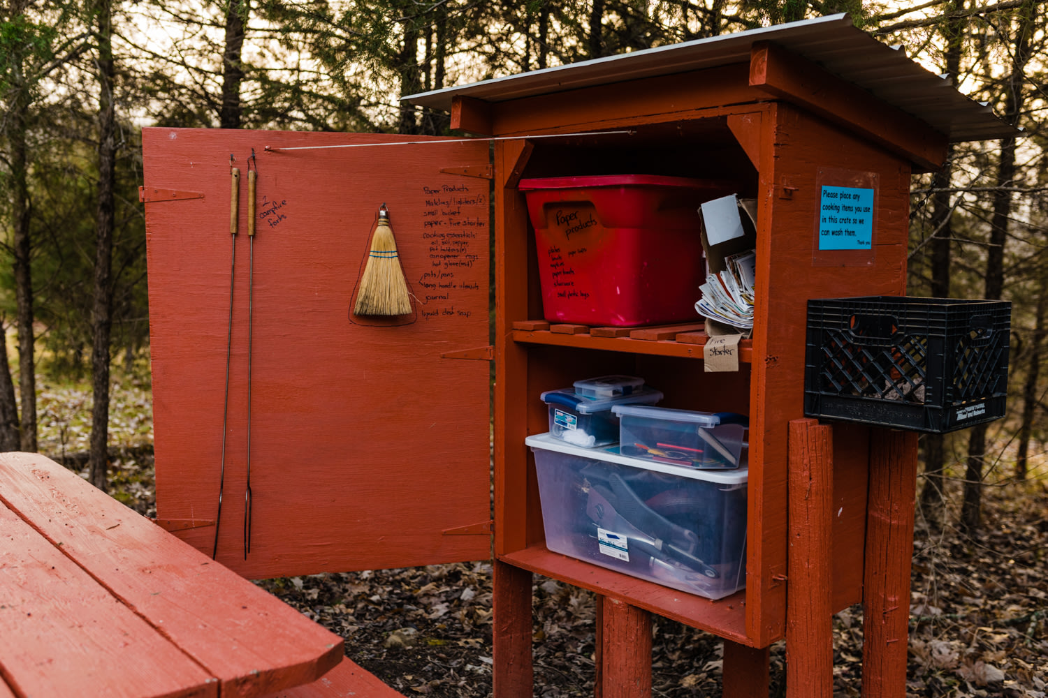 Some of the items available at your campsite