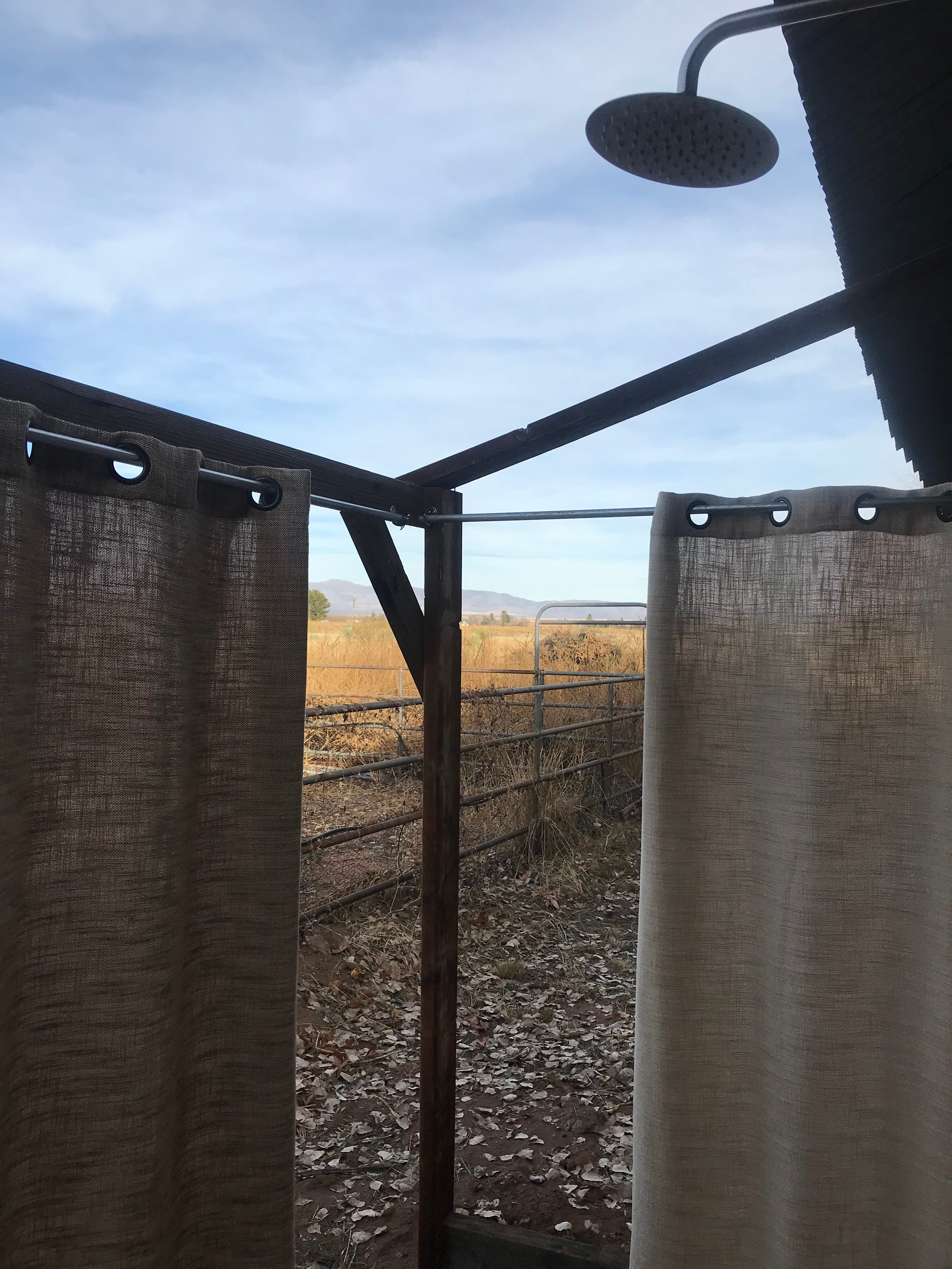 Hot shower with a big view  