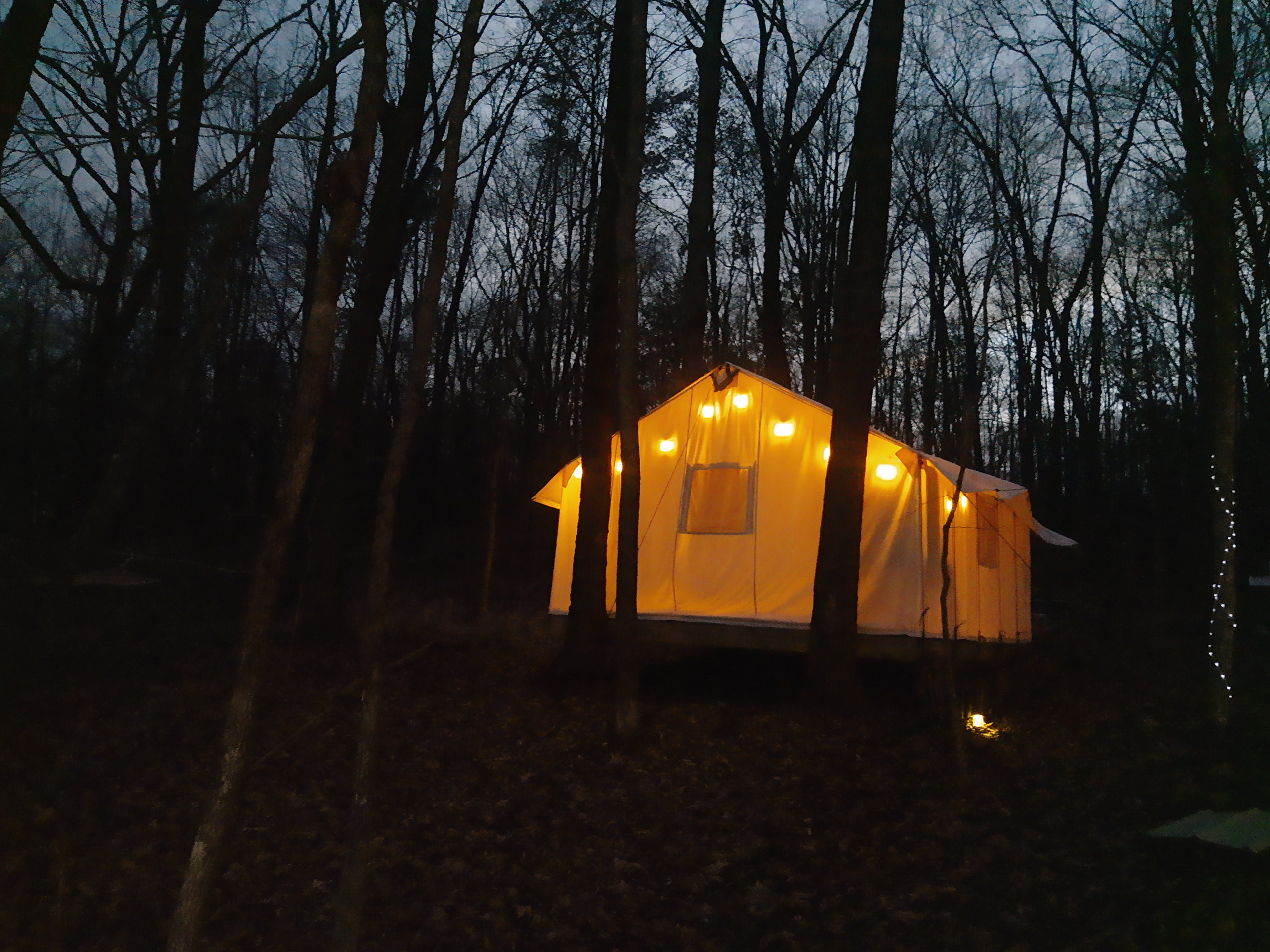 Outside at night
