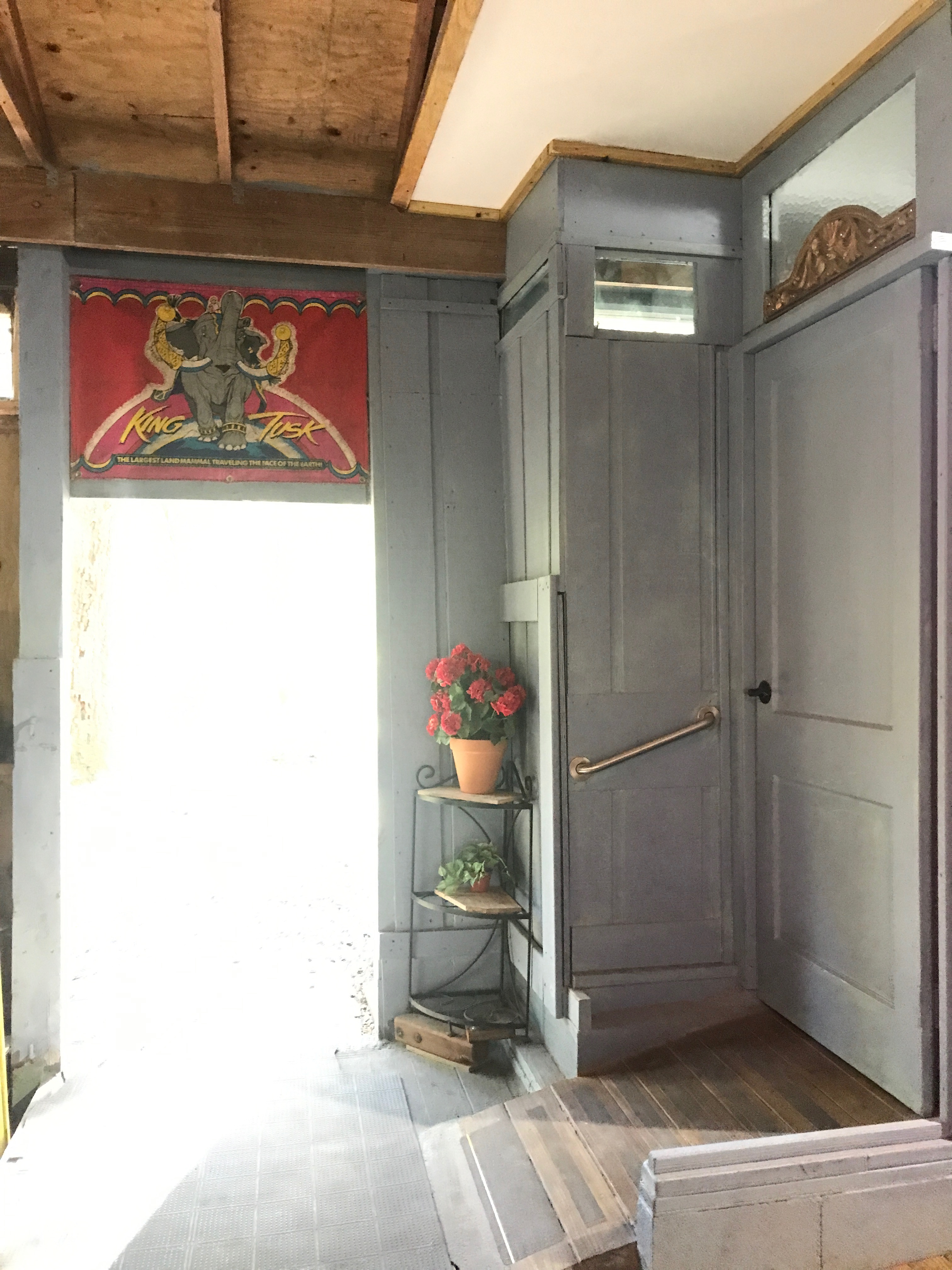 Fully enclosed bathroom.