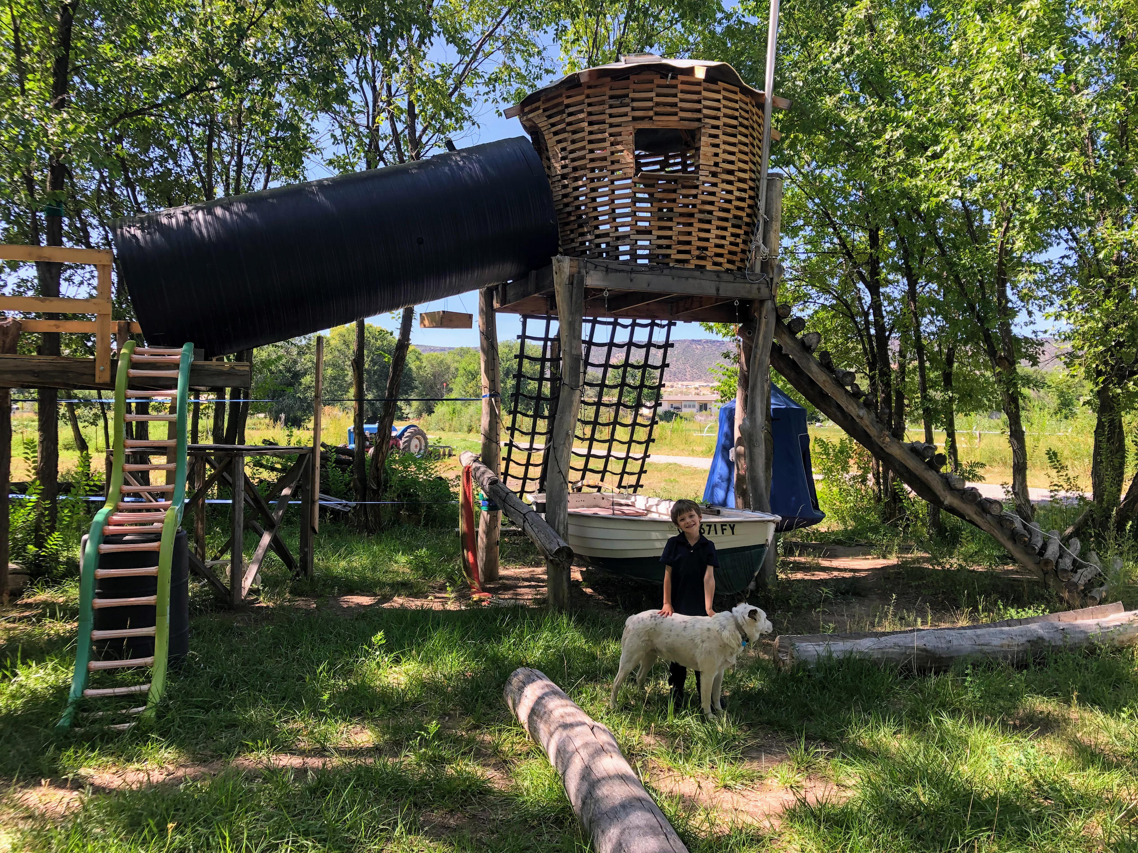 Playground by the main house. Includes a small kids zipline. You are welcome to use it during daylight hours.