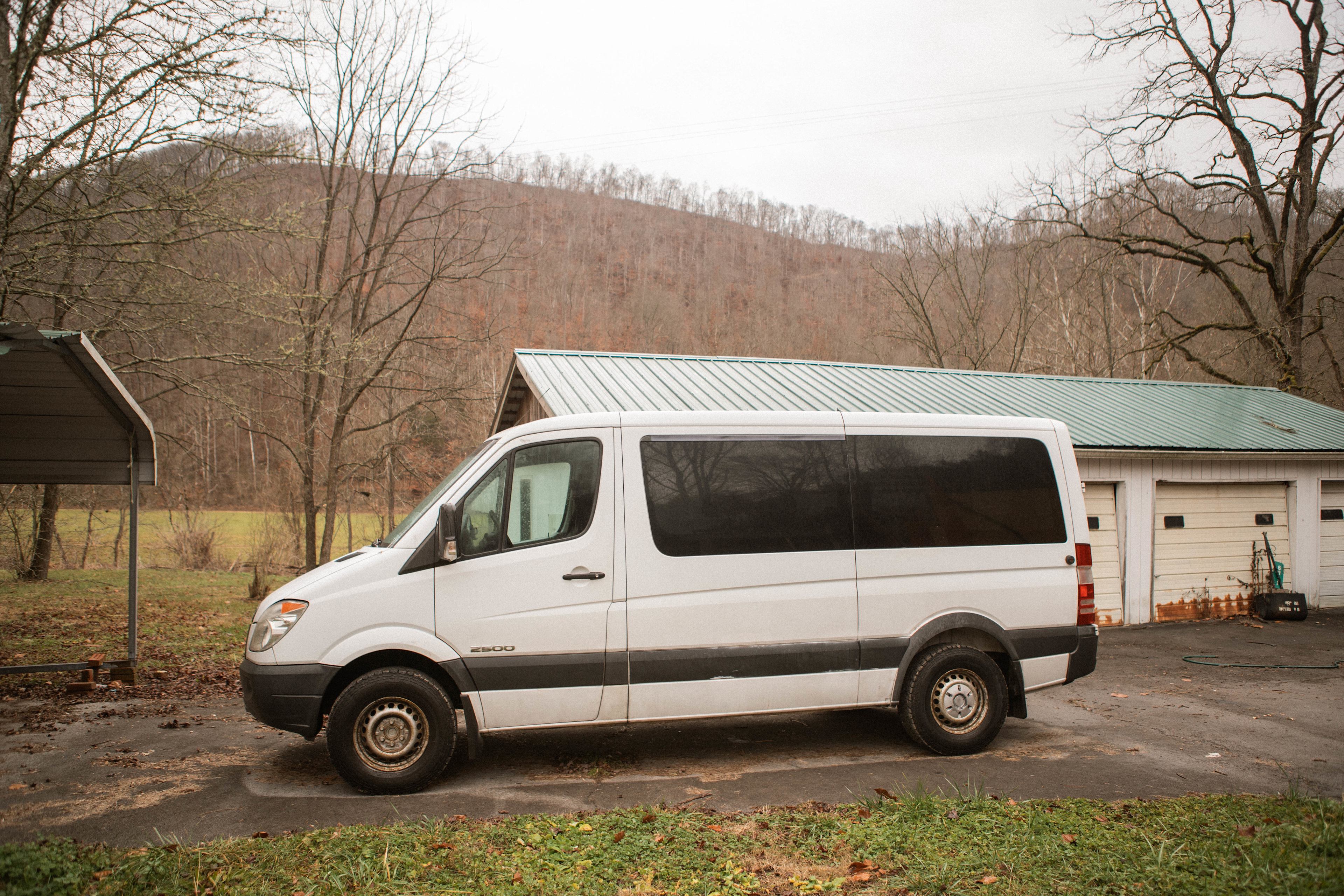 Our van had a wonderful parking spot for a night at Rob's.