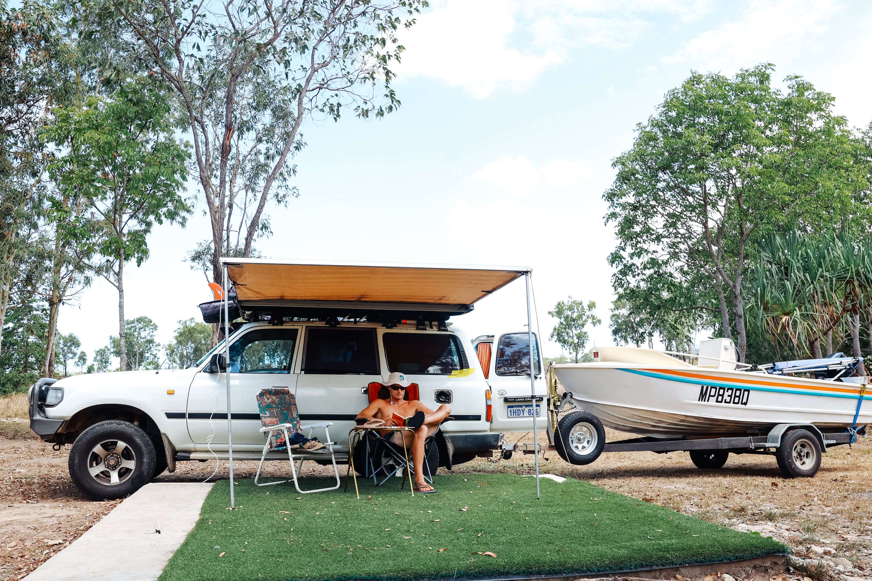 One of Two camp spots each with their own slab with astroturf. Great even surface 