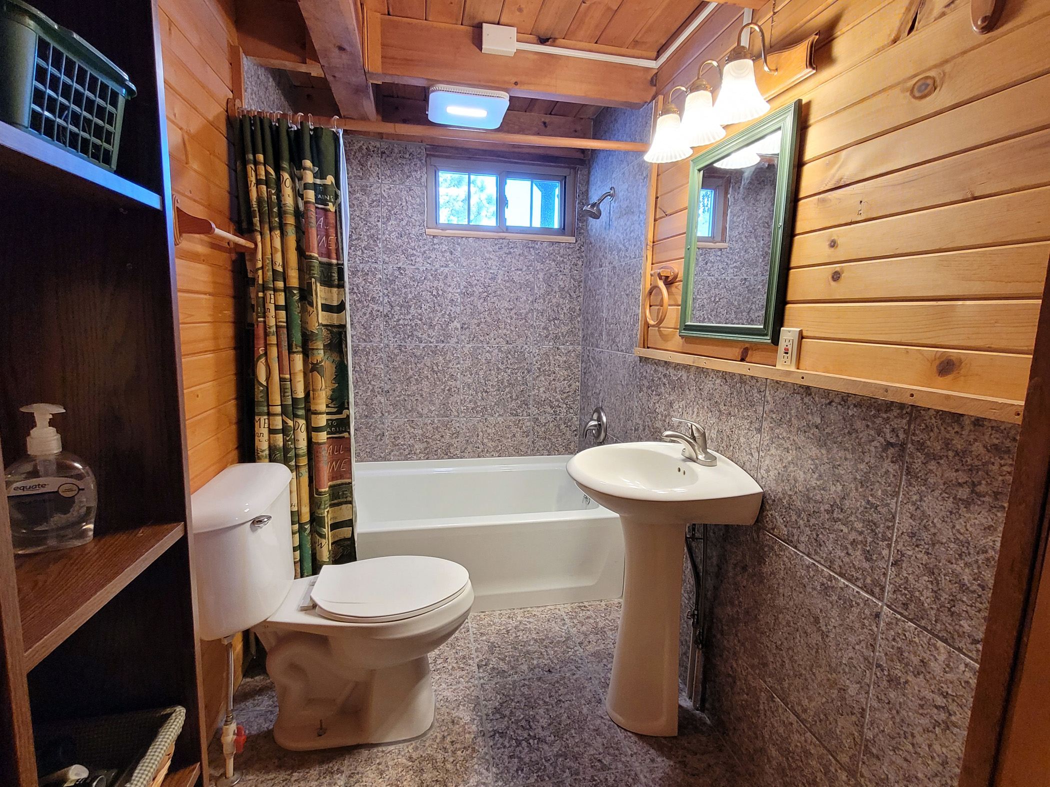 Bathroom remodel. Porcelain tiles and new fixtures.