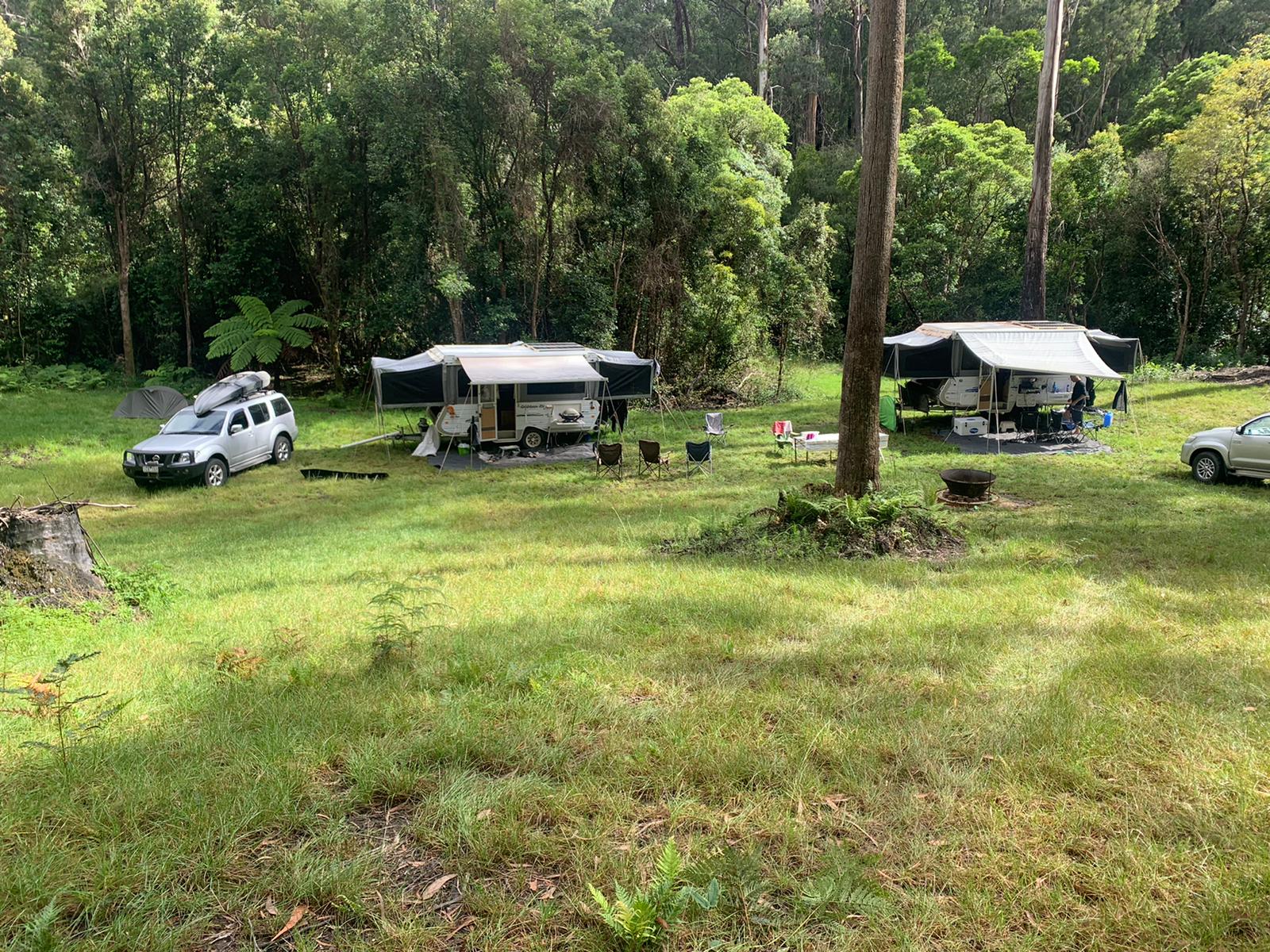Our set up by the river