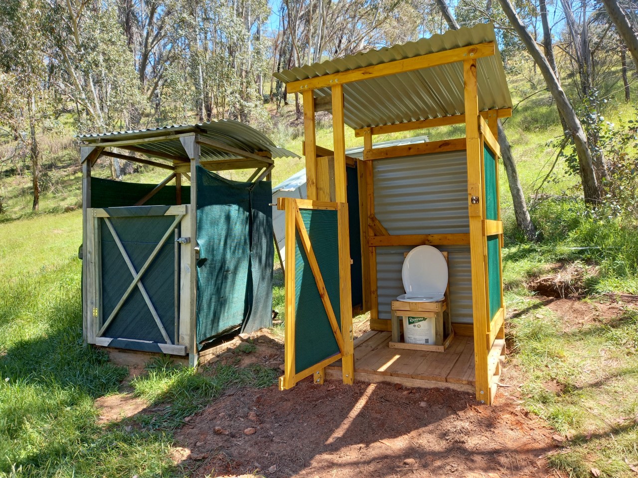 Pit toilets at the campsite.