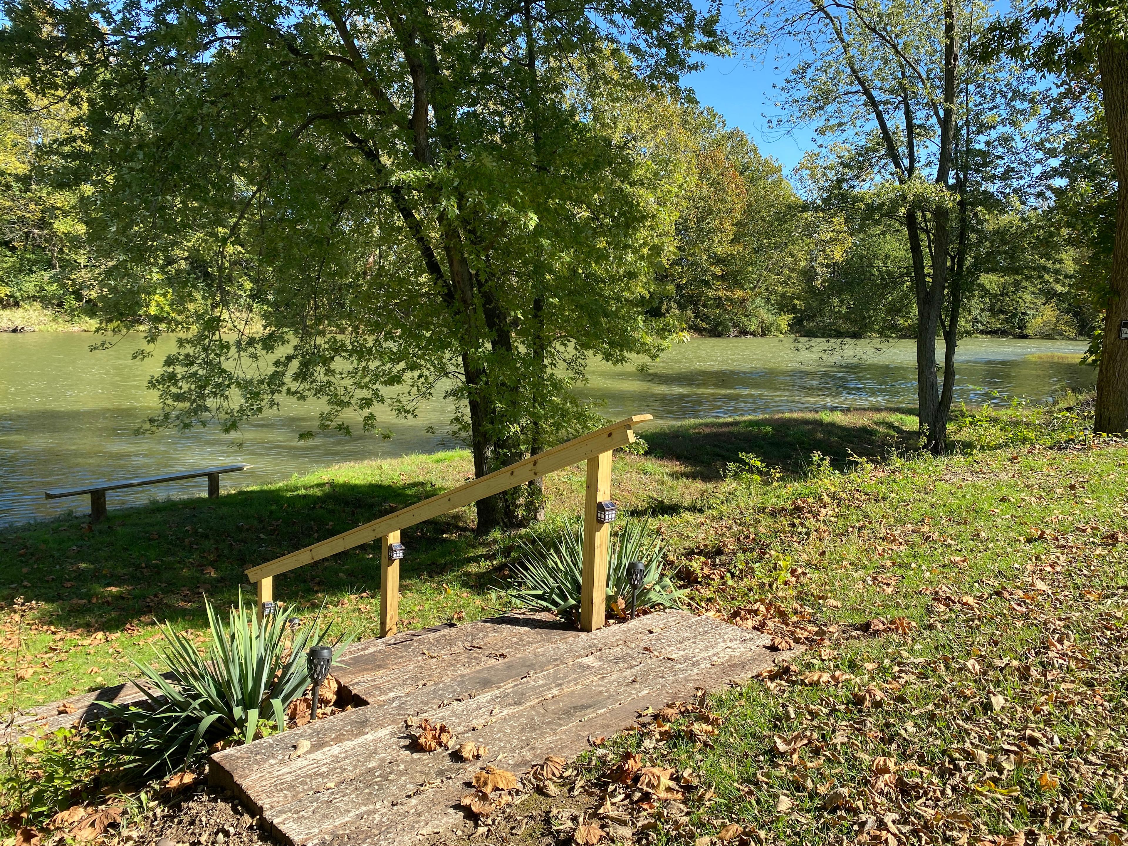 Steps to the Mississinewa River from Camp Ames