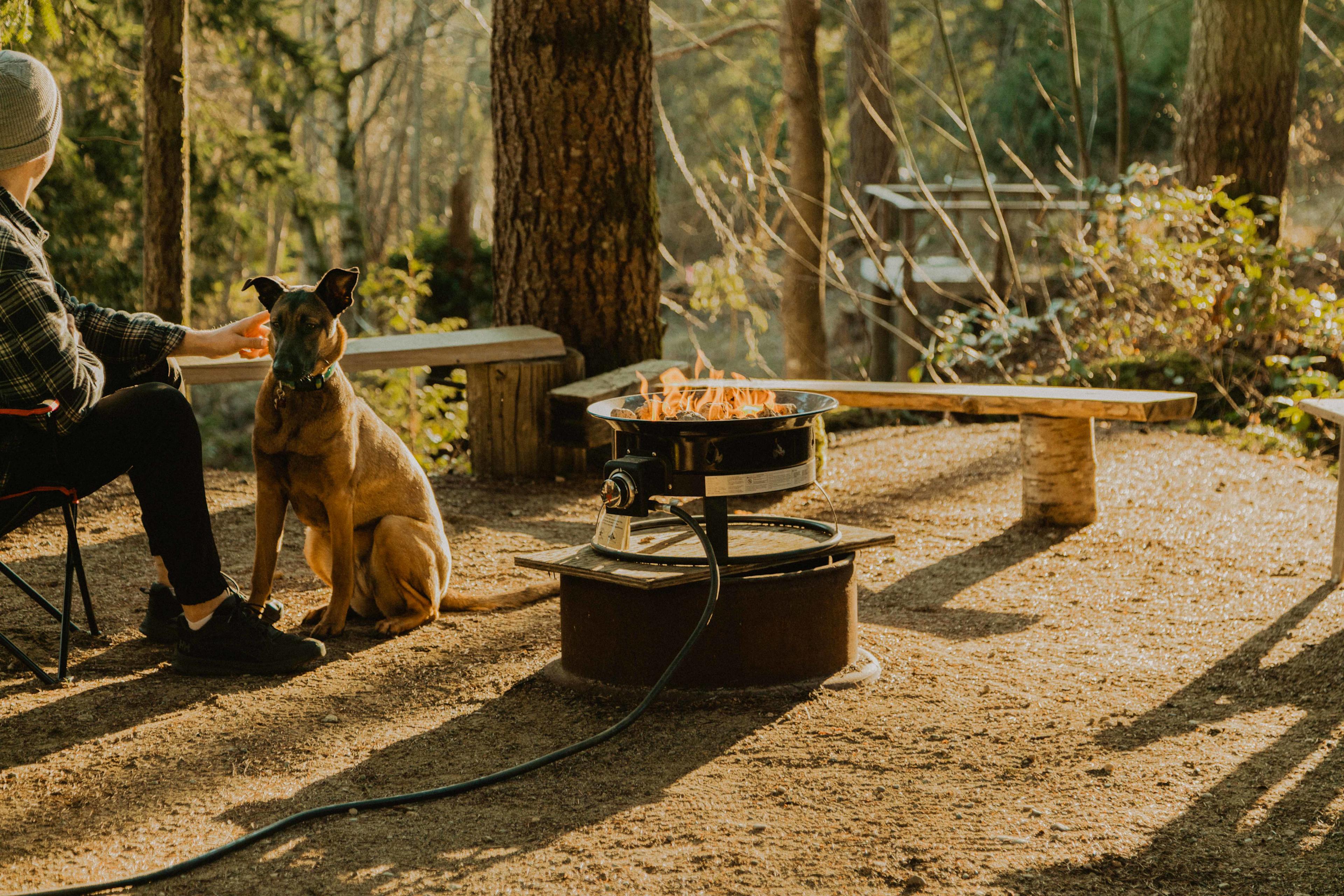 The awesome firepit hangout area.