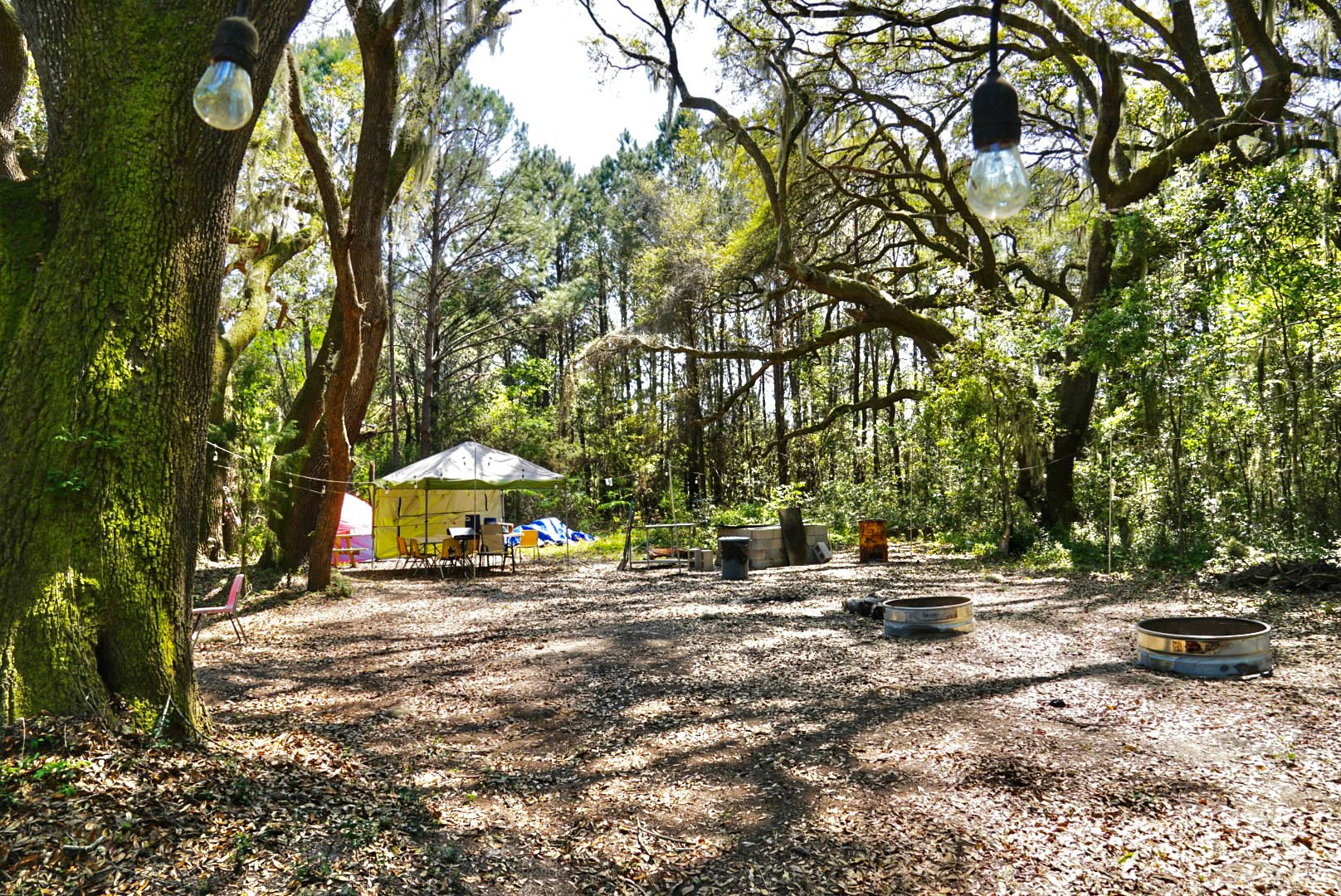 View facing community event staging area and campsite 2 in background