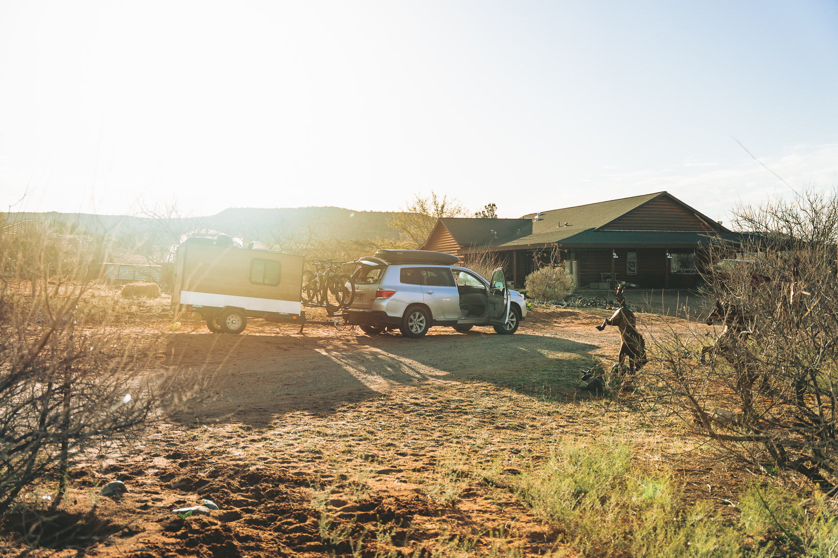 our camper set up for the night