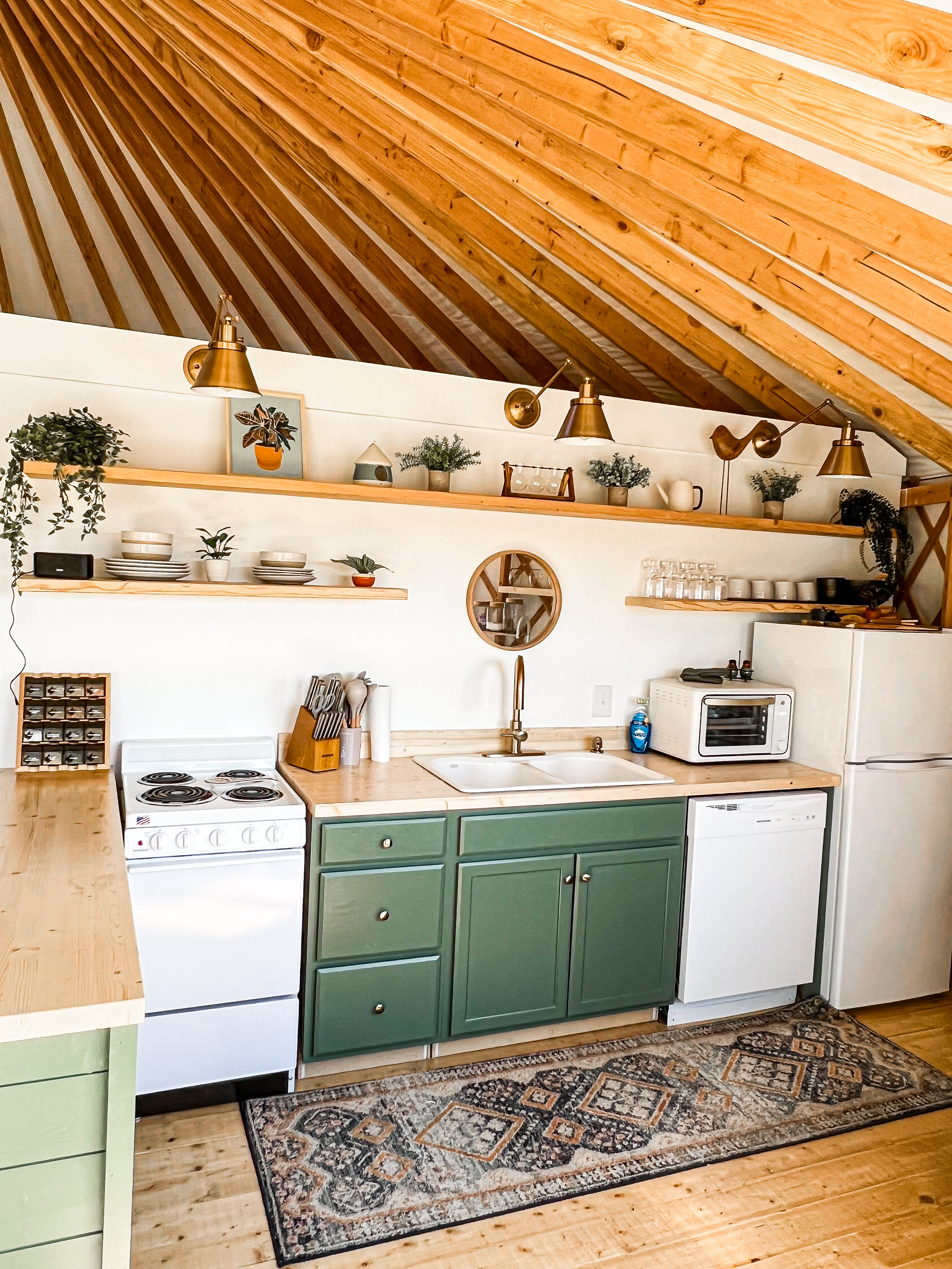 Kitchen is stocked with everything you need to make meals.