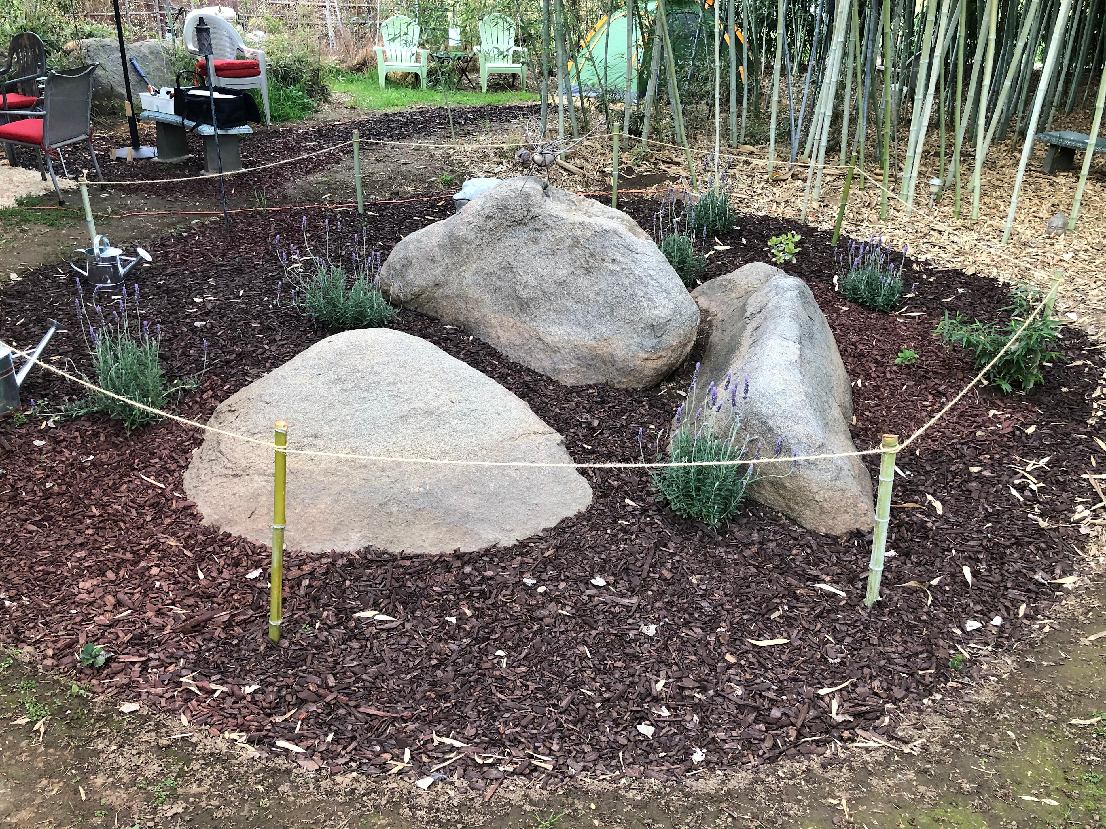 Zen circle, Tent #1 middle background