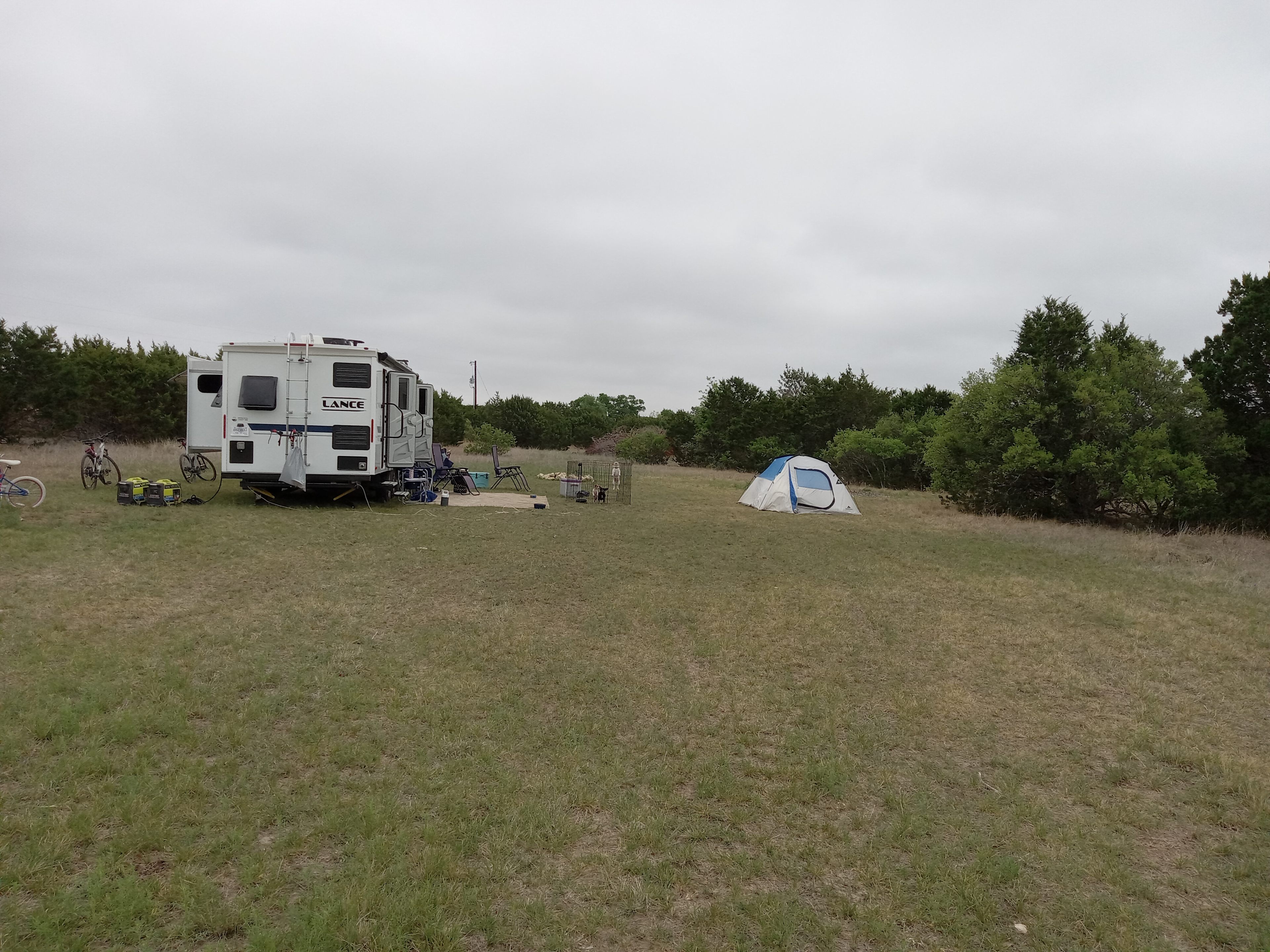 Site 1, we brought a tent for our kids