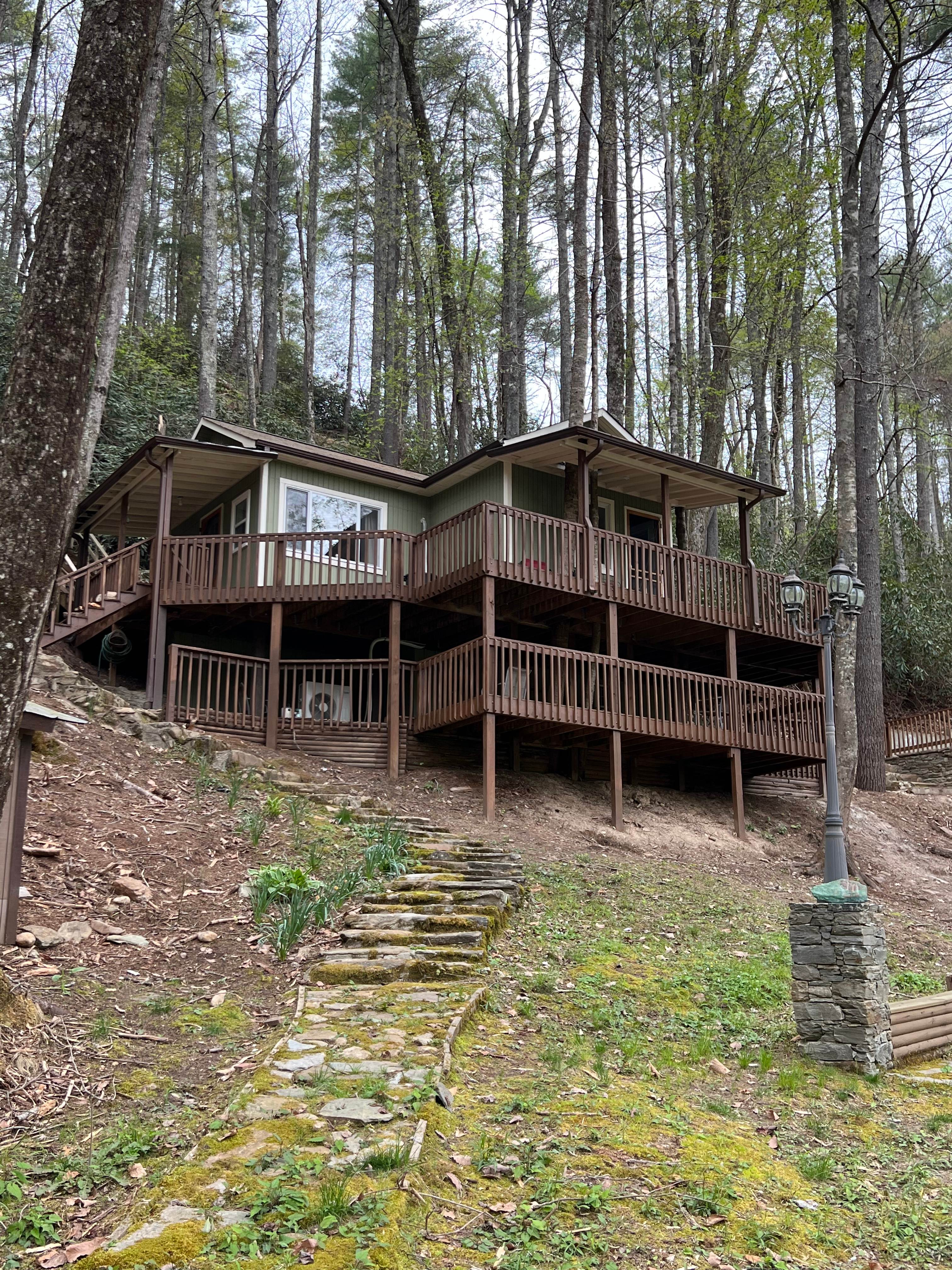 Front (Creek facing) side of cabin 
