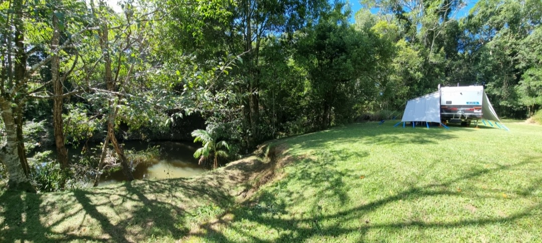 Just a beautiful spot, surrounded on 3 sides by the creek, so very cool, the sounfs of running water just beautiful.