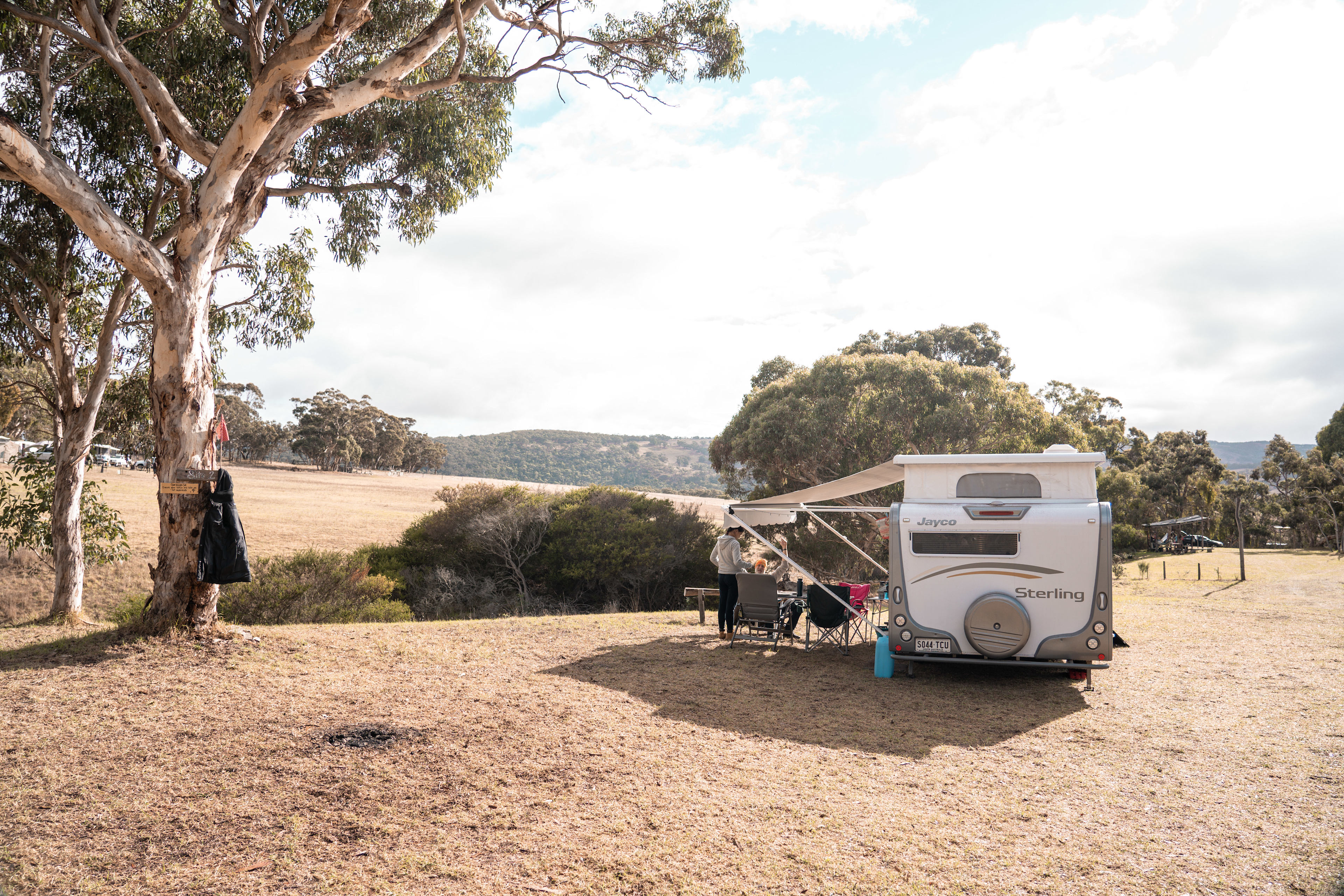 Site 2 with loads of space, we set up a caravan, with our friends in a tent about 15m away.  Site 4 is visible over the other side