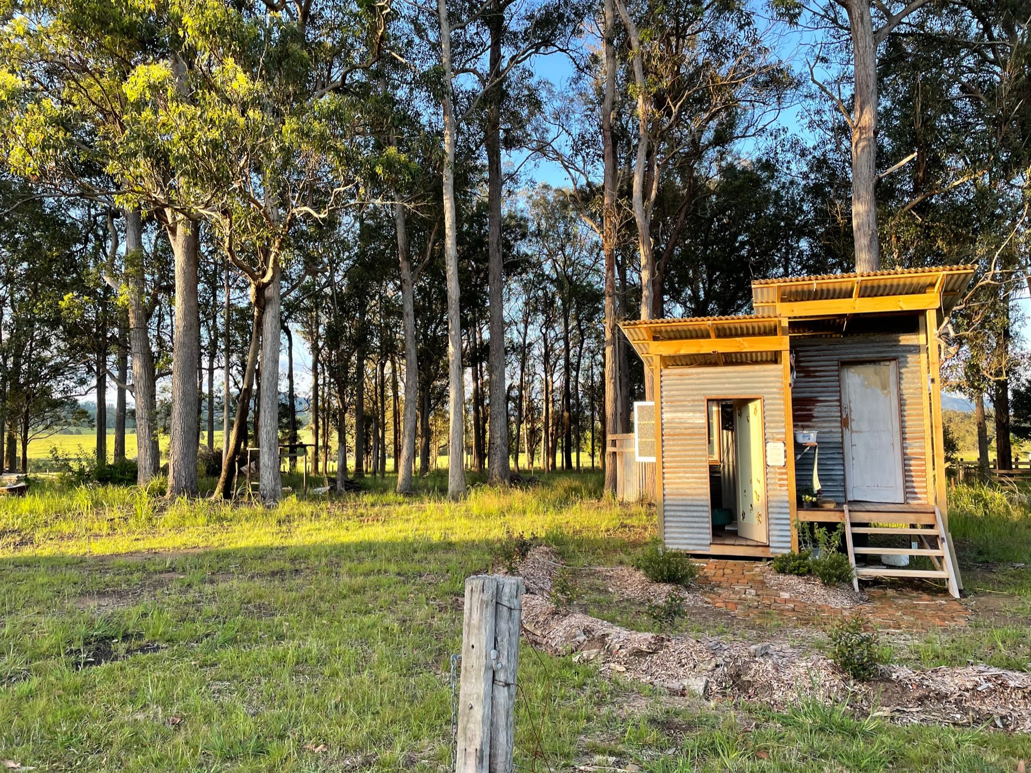 Hot shower and composting toilet
