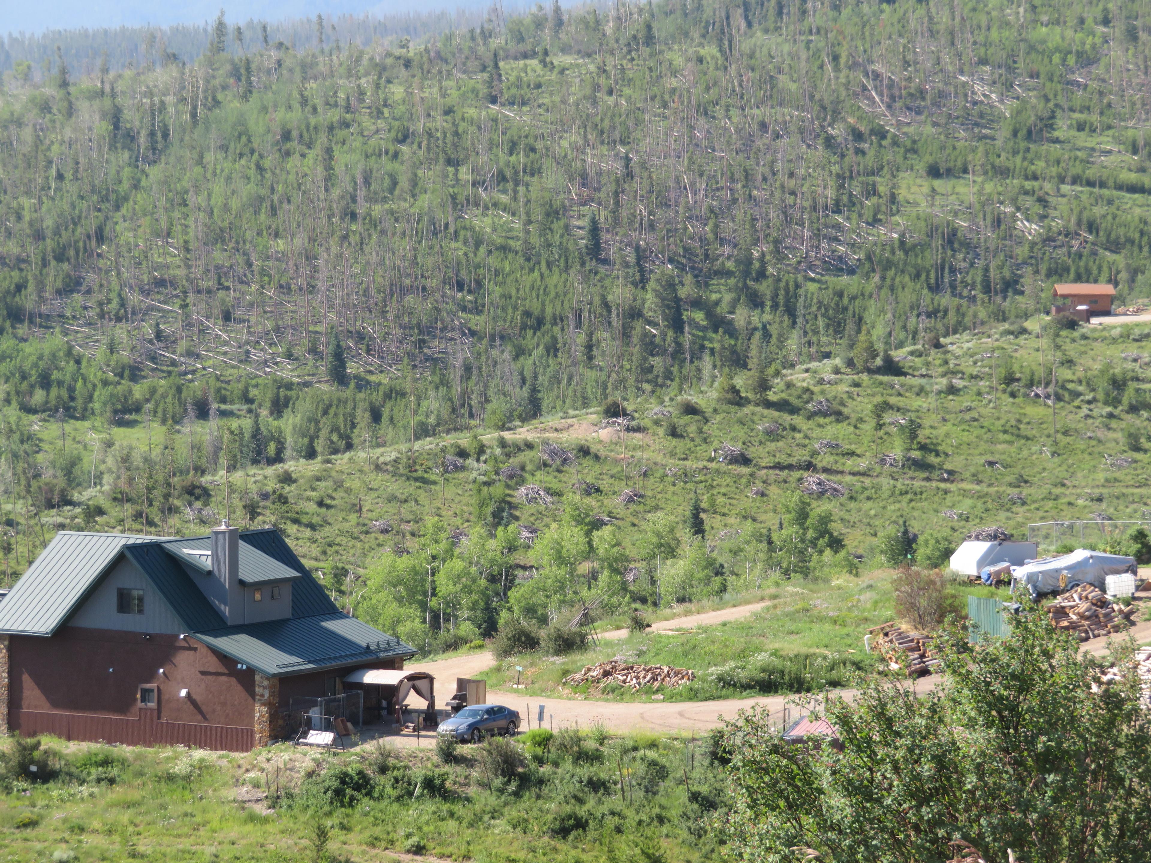 The lodge and in the upper right corner is bills off grid cabin