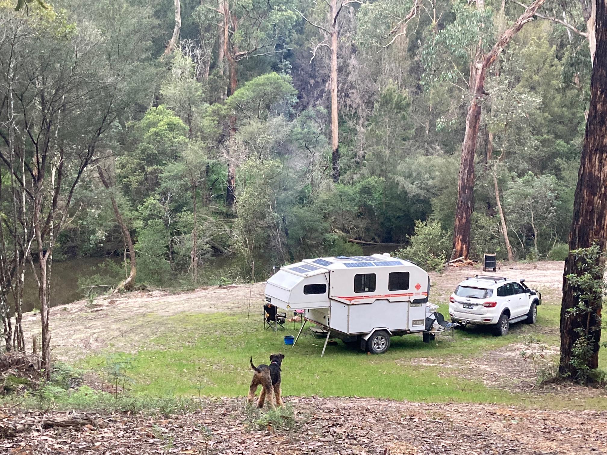 Beautiful river wrapping around the site 