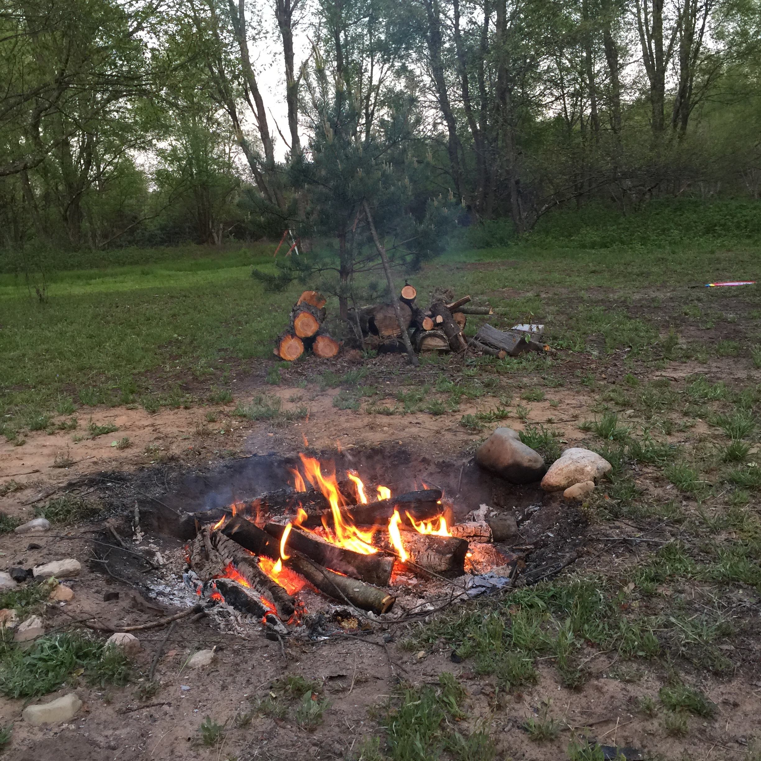 campfire with free wood