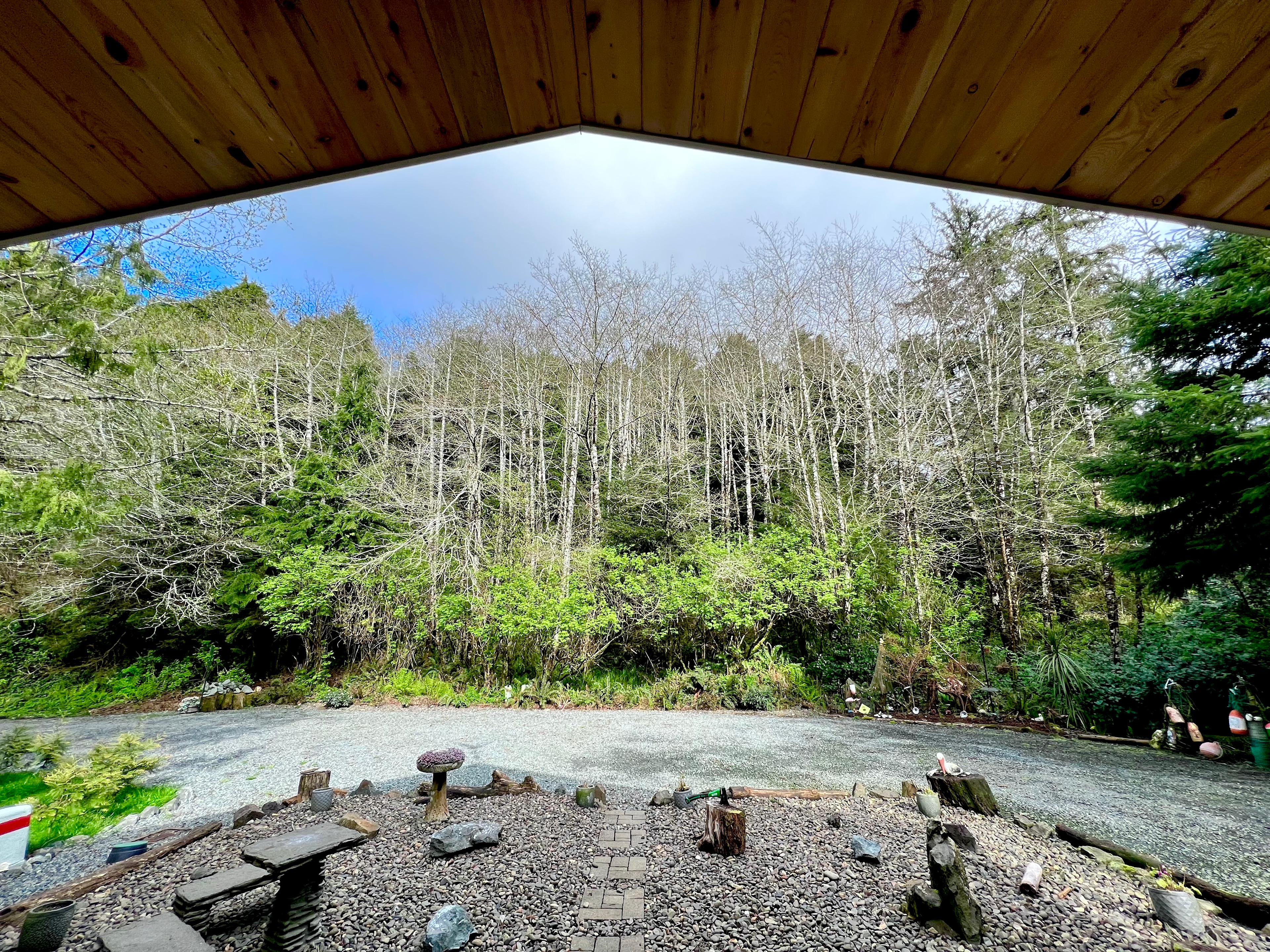 View out front door of cottage