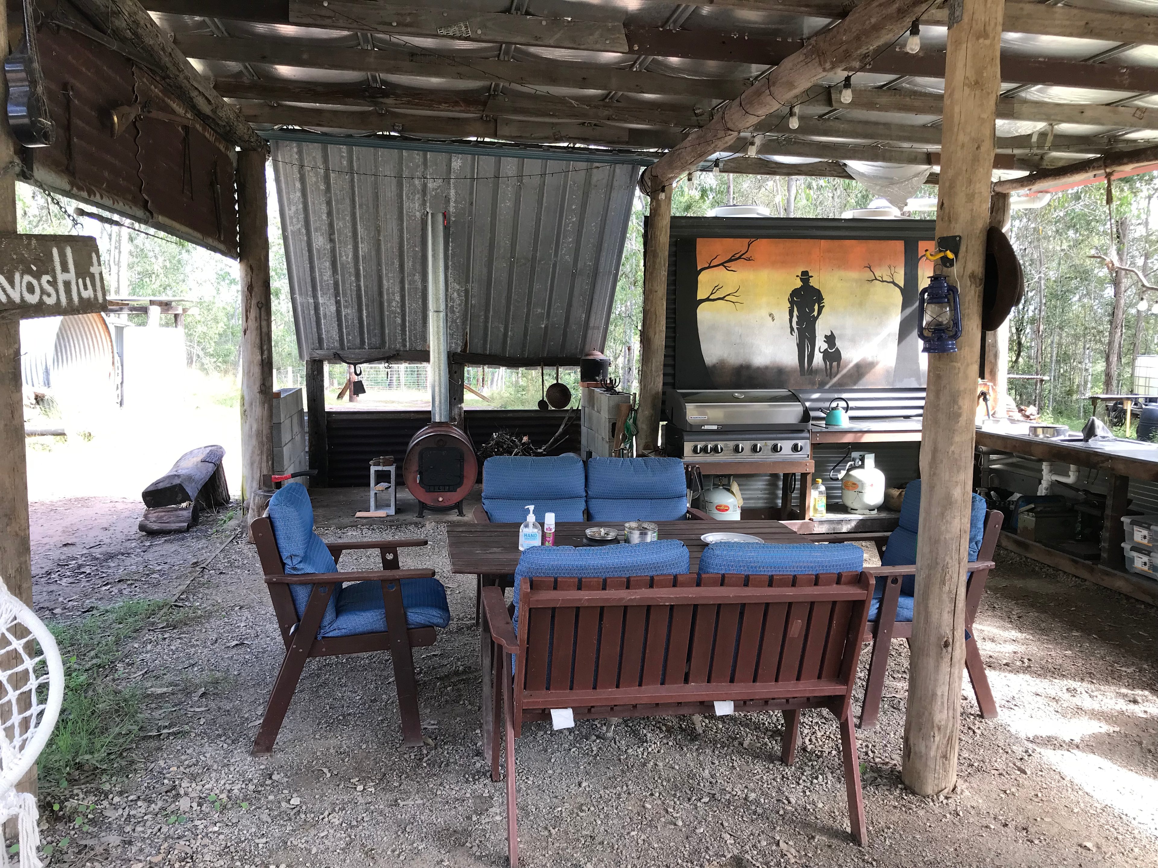 camp kitchen with plenty of room to cook and sit undercover.