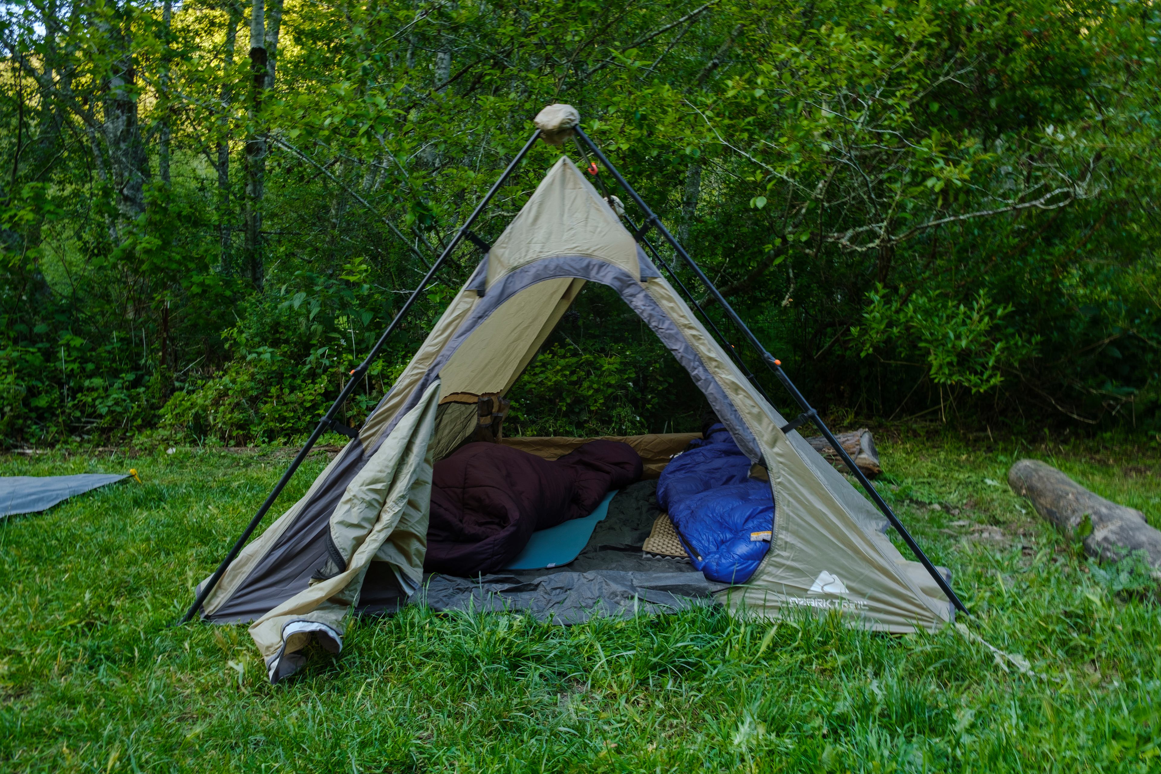 beautiful leveled  camp site