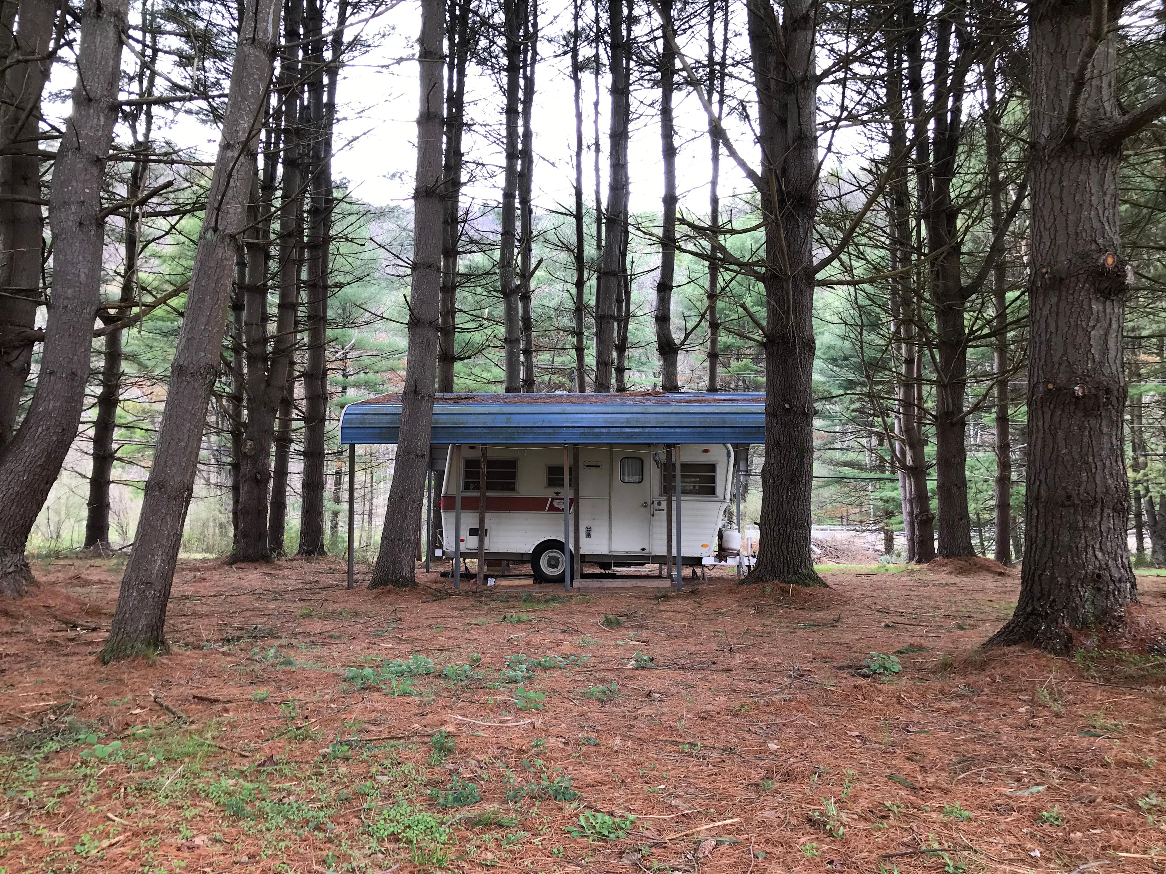 1972 Vintage Camper On Campsite
