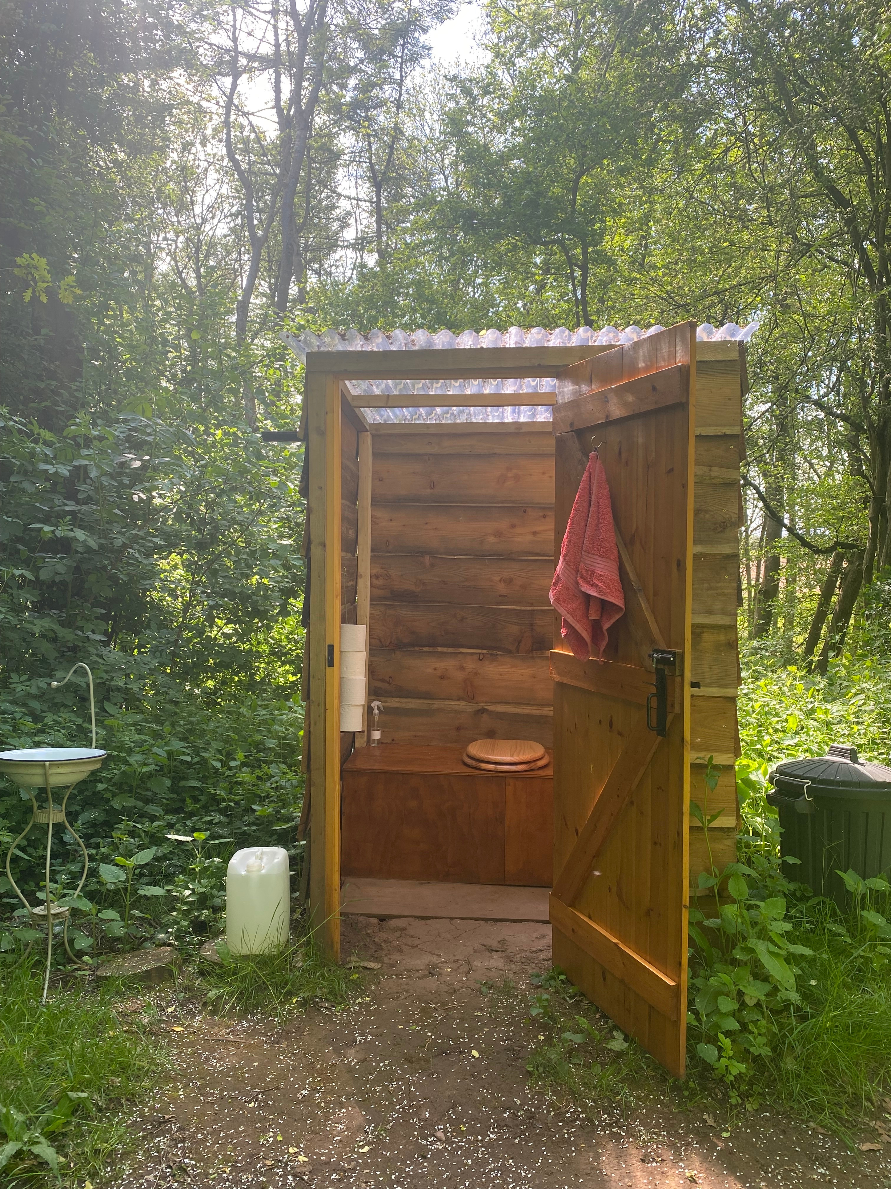 Your own compost toilet 10 meters away from your tent