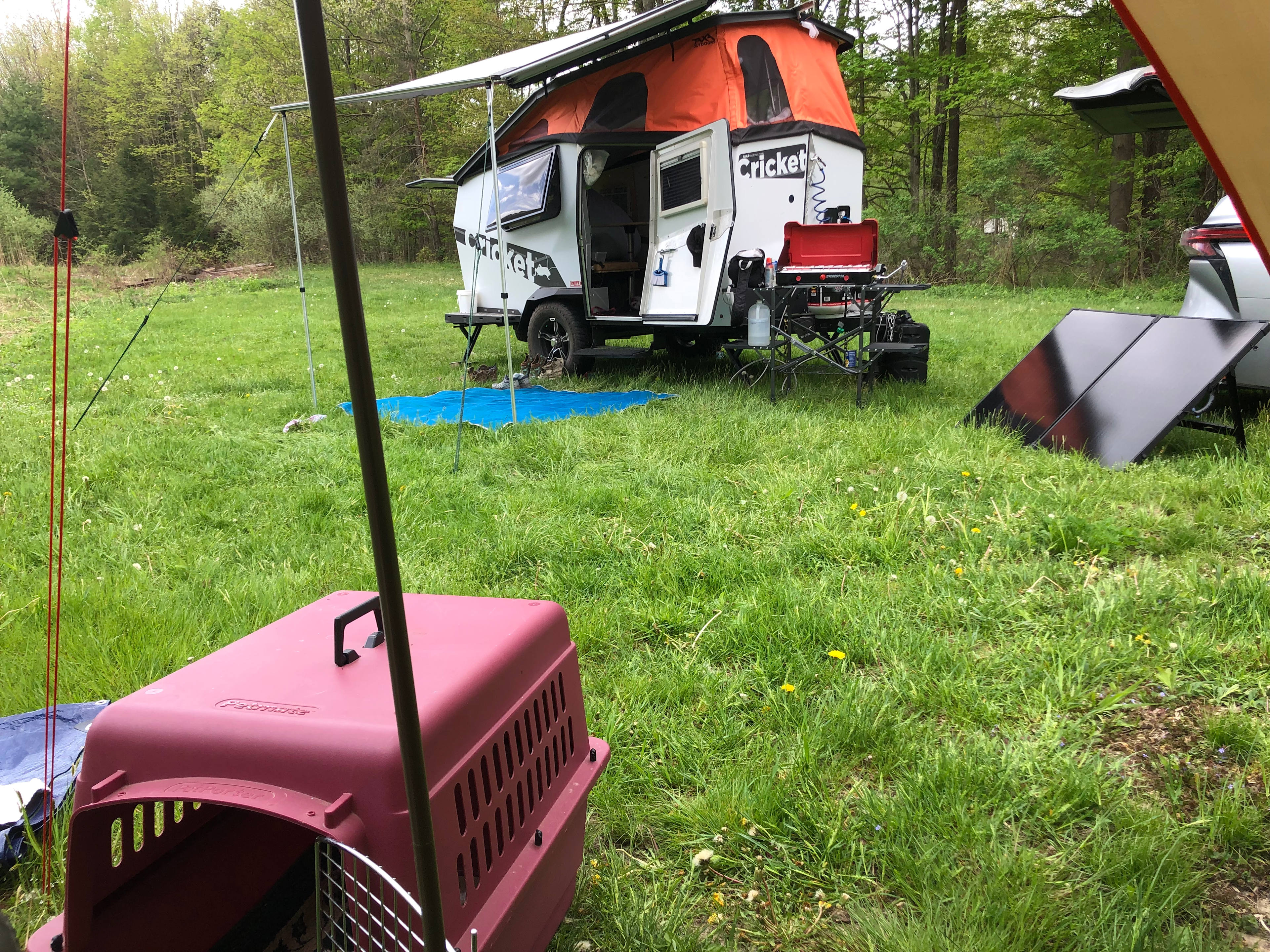 Spacious spot all to ourselves. Just Lovely.  And our puppy loved running along the trails and in the creek. 