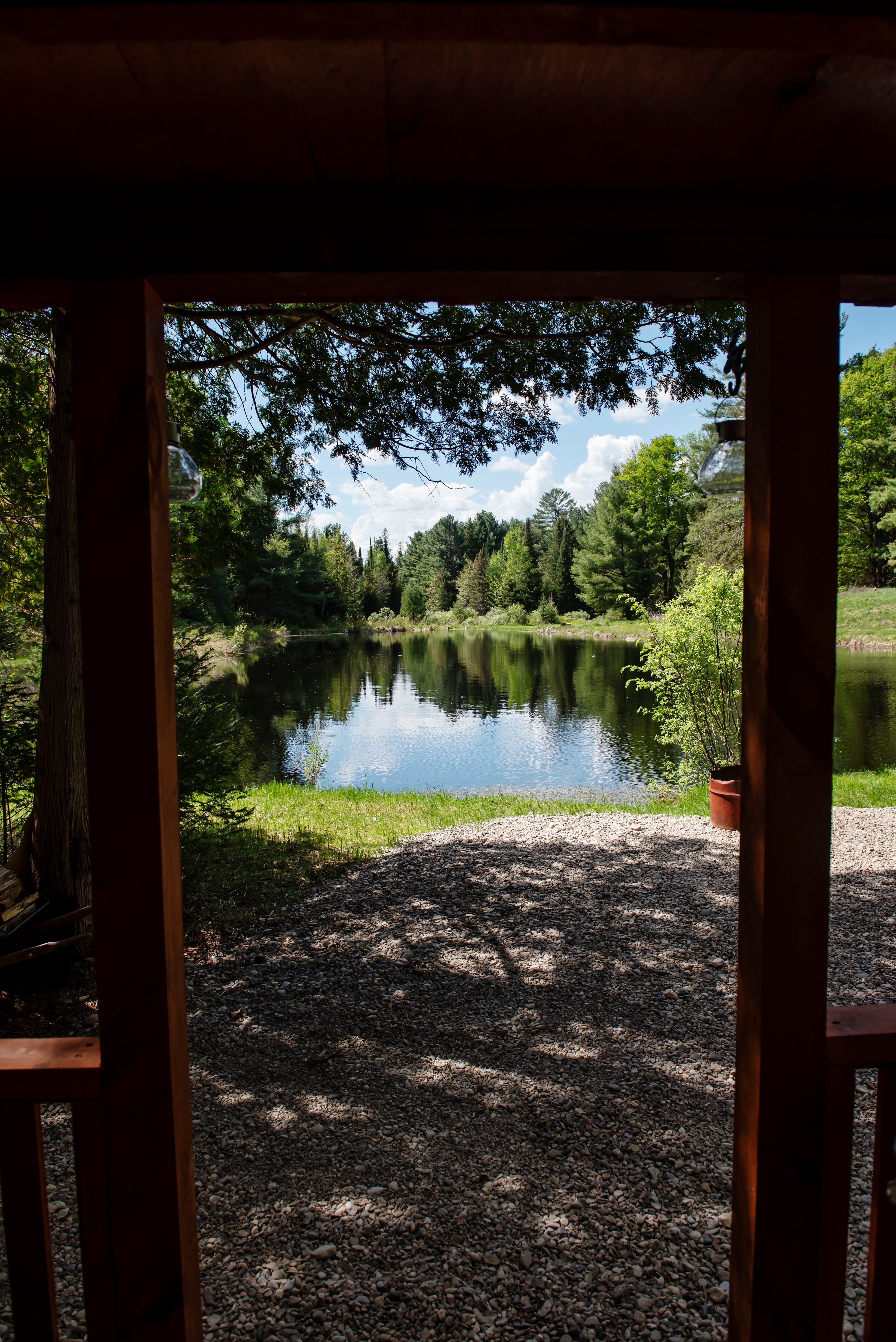 The view of the pond from the front porch