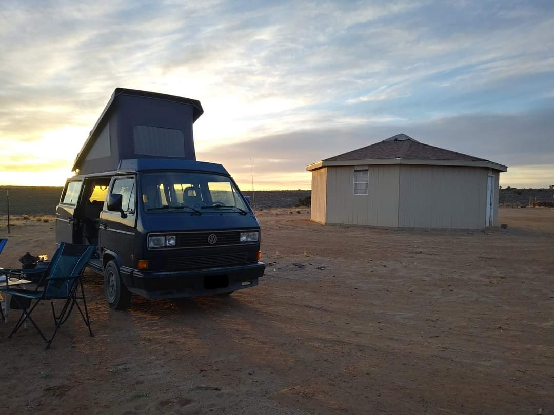A modern Hogan located at HorseThief campground. 