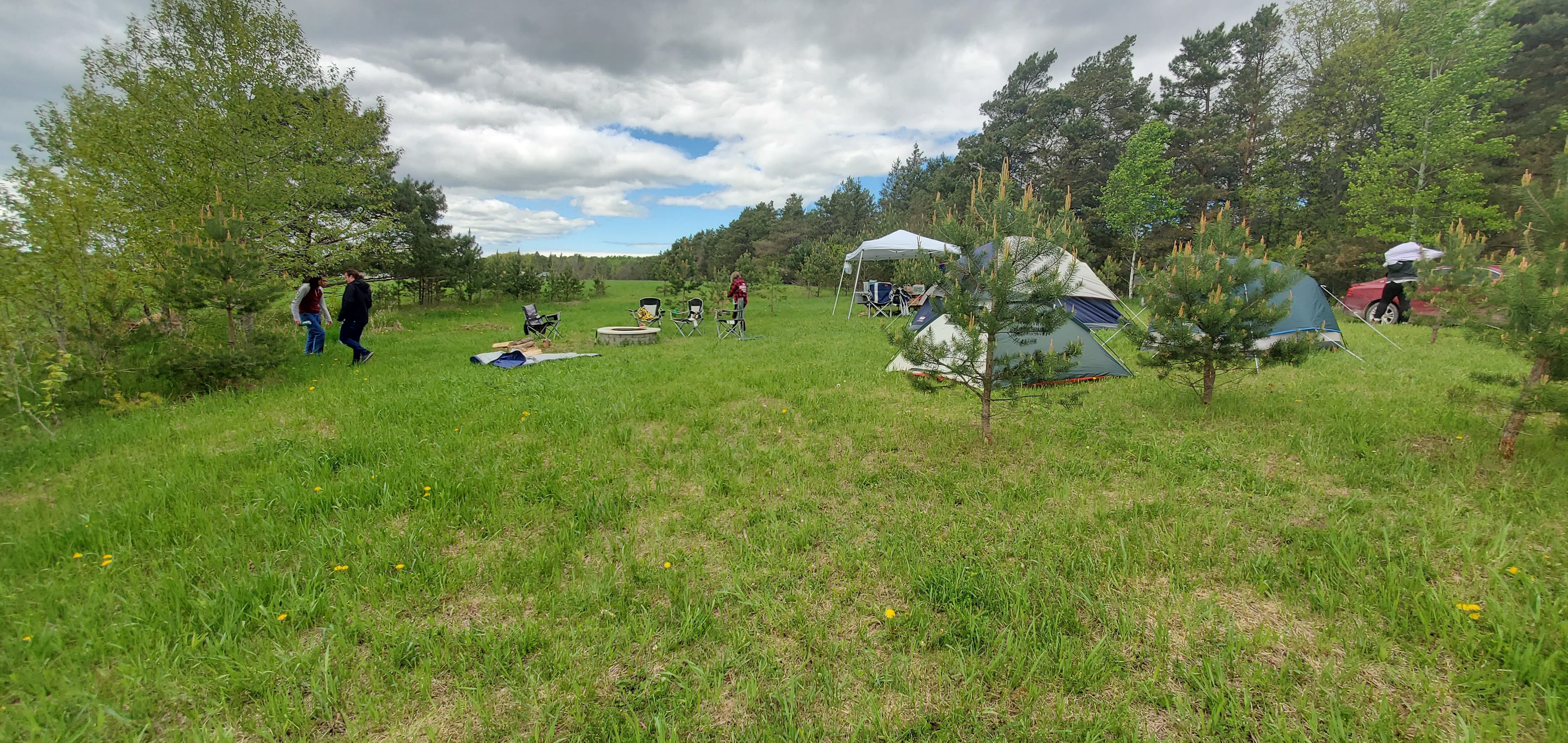 View of the campsite looking North