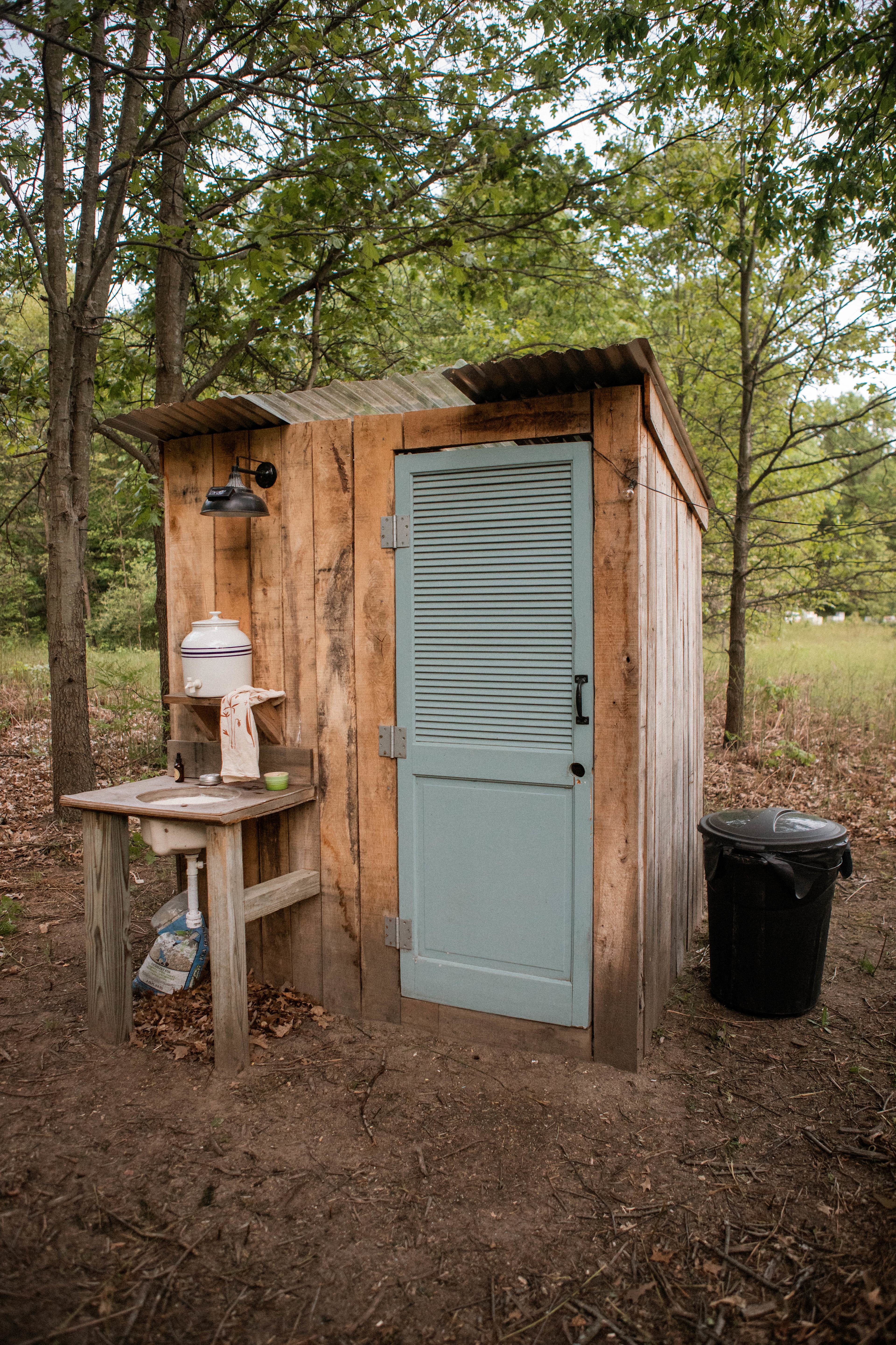 Here is the bathroom! The door locks from the inside. It is set up well, clean, and is comfortable to use! 