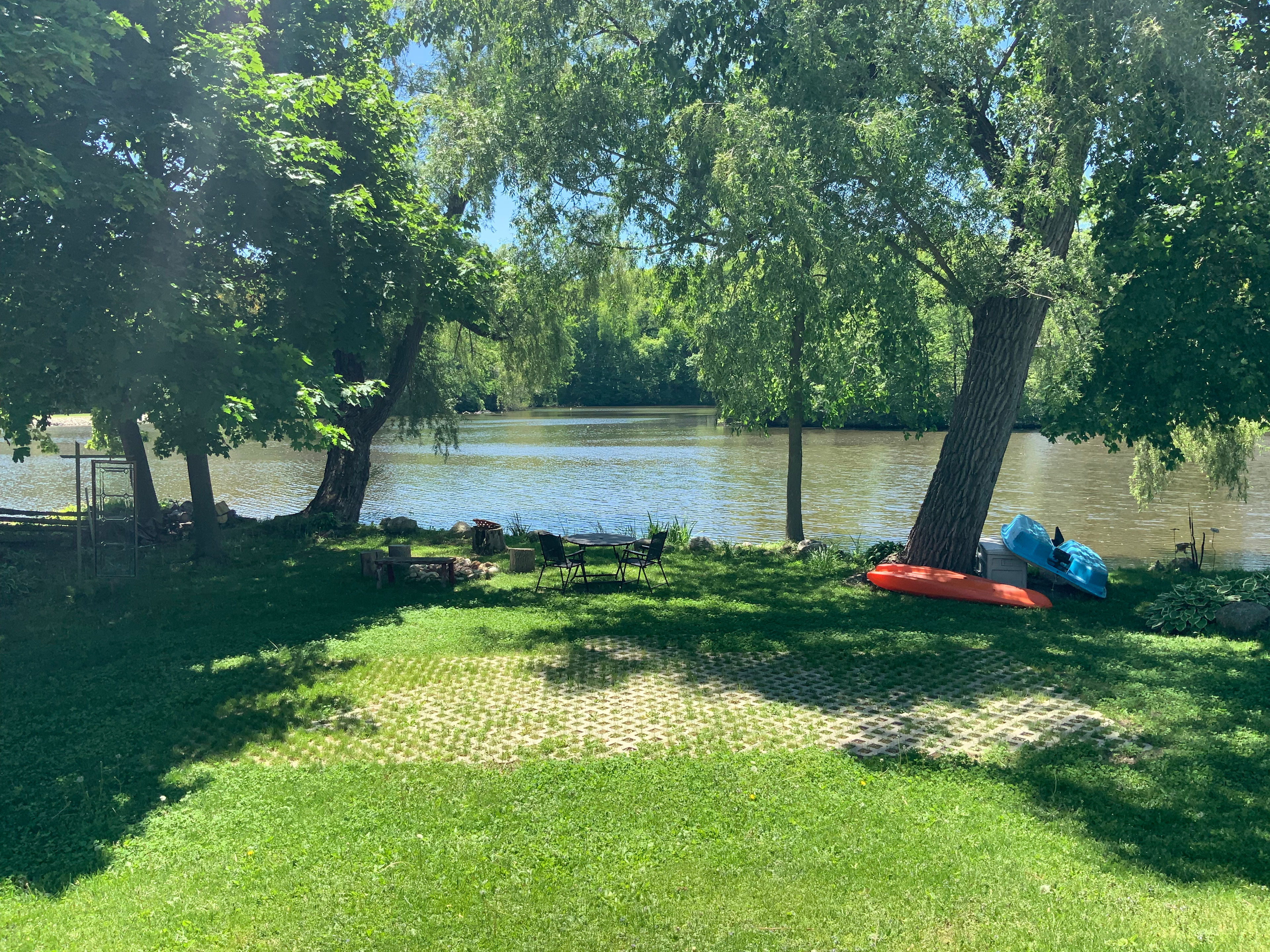 We include a table and two chairs along with the bench at the fire pit 