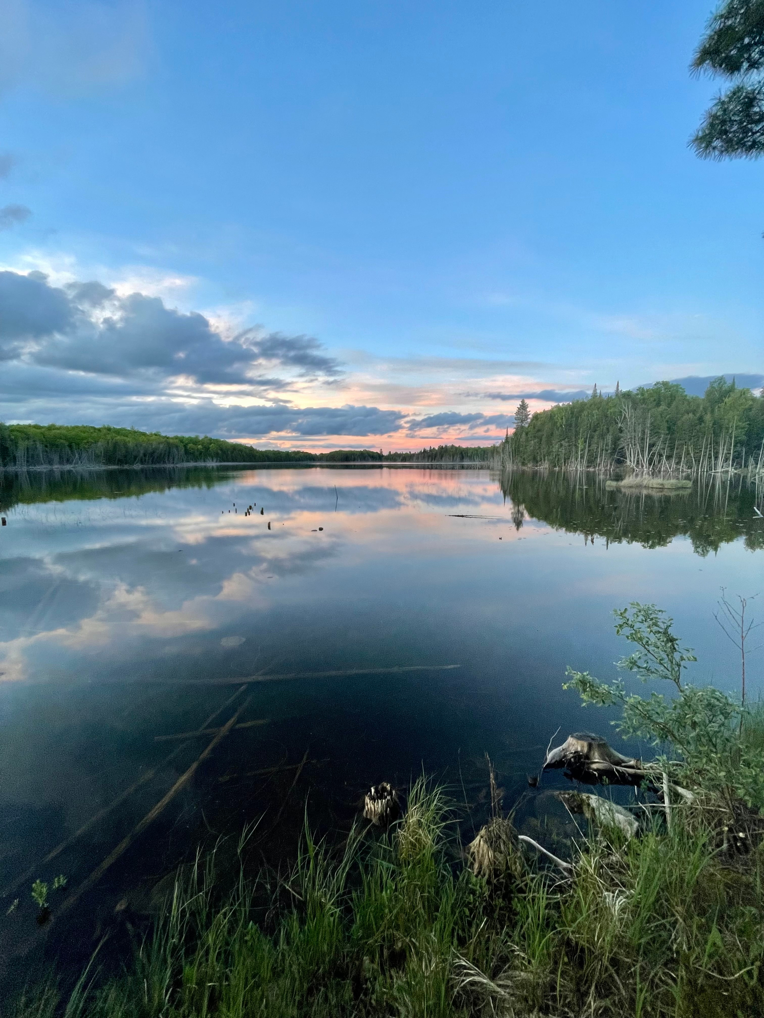 A view of the lake from the property's shoreline. 